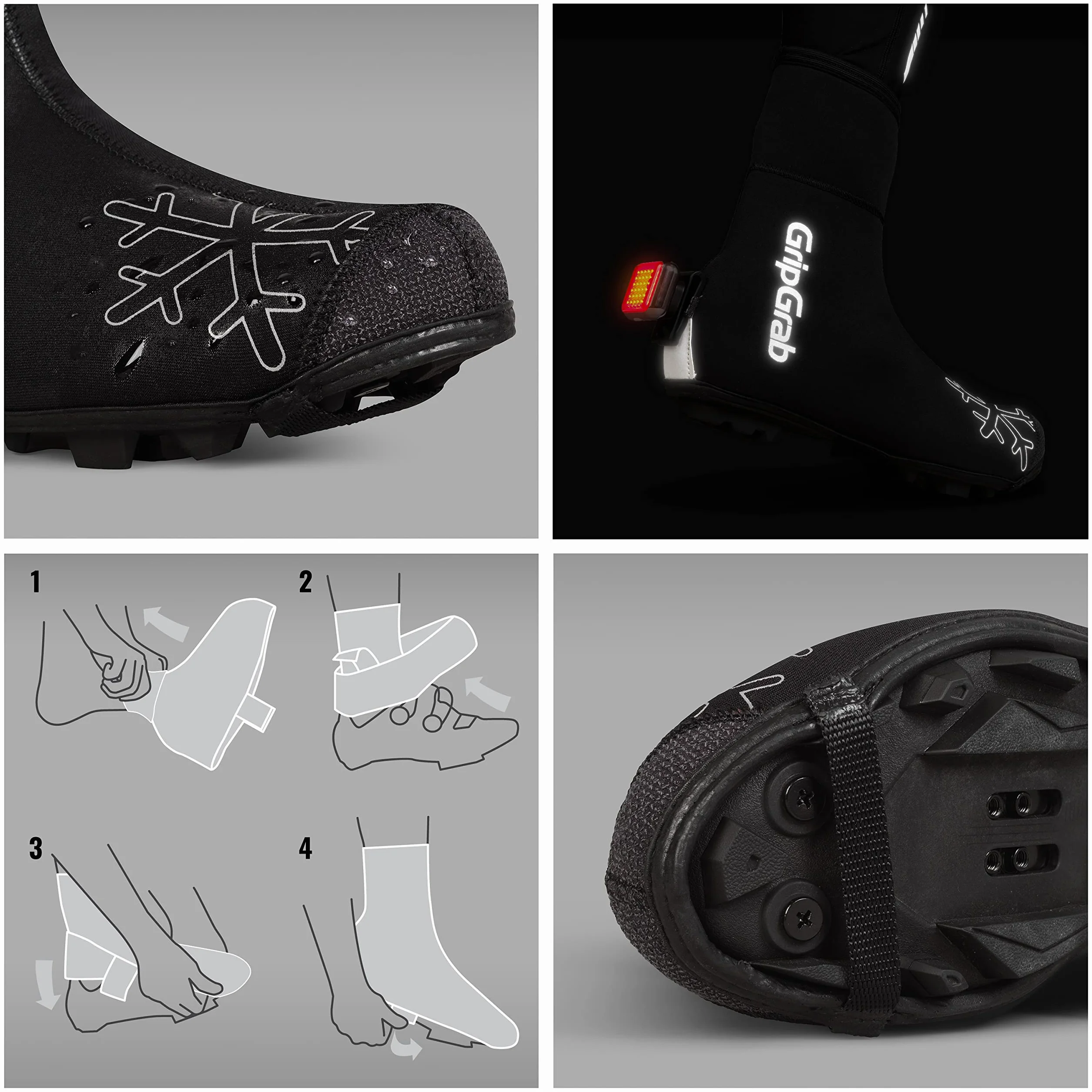 GripGrab Cubrezapatillas Ciclismo Arctic X Invierno Térmicos MTB Gravel Cortavientos Neopreno Impermeable Forro Polar