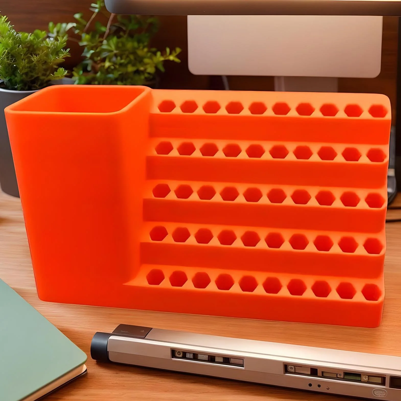 Portabrocas Organizador Resistente para Brocas Hexagonales Panel Antideslizante