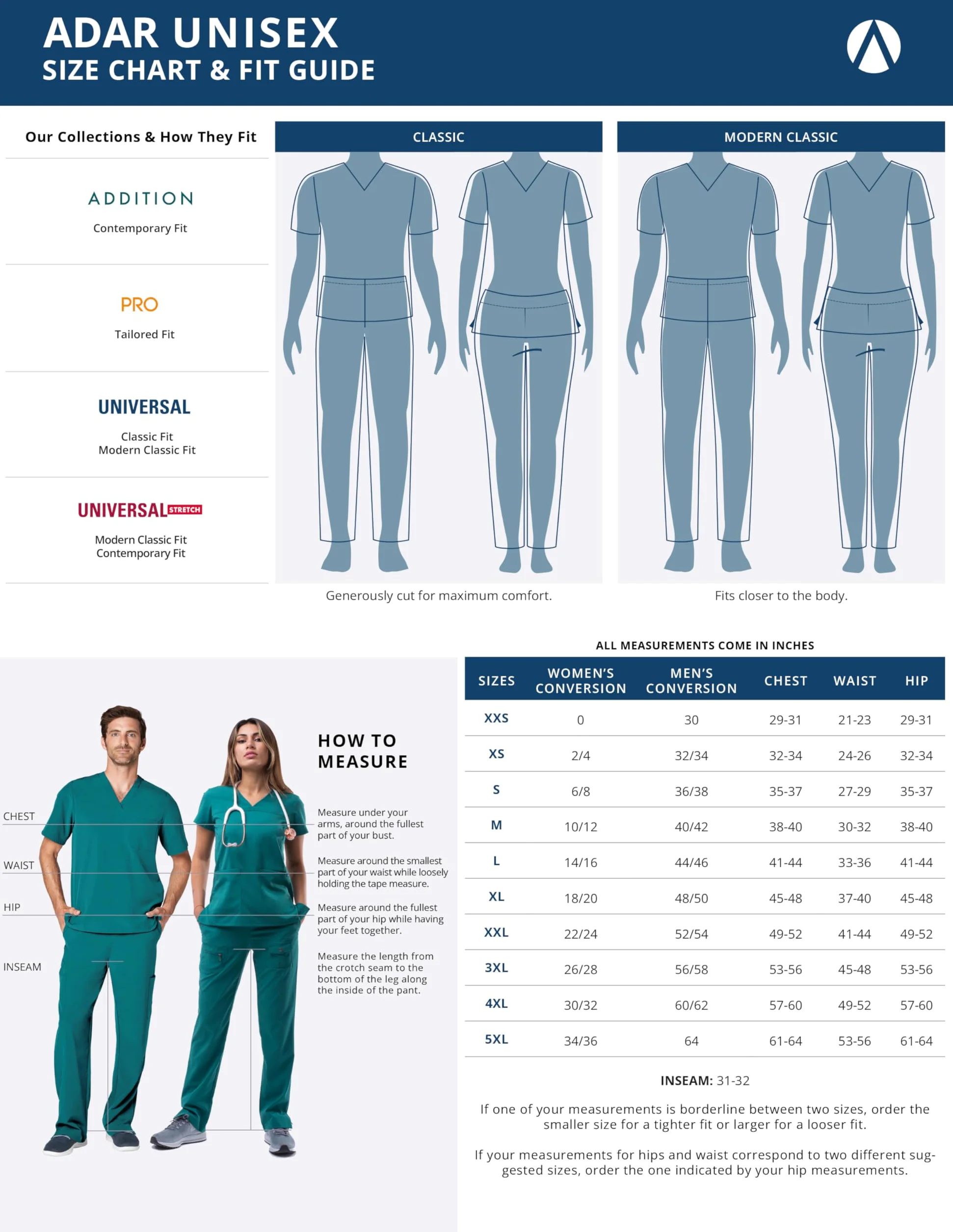Adar Casaca médica Unisex - Casaca Sanitaria con Cuello en v