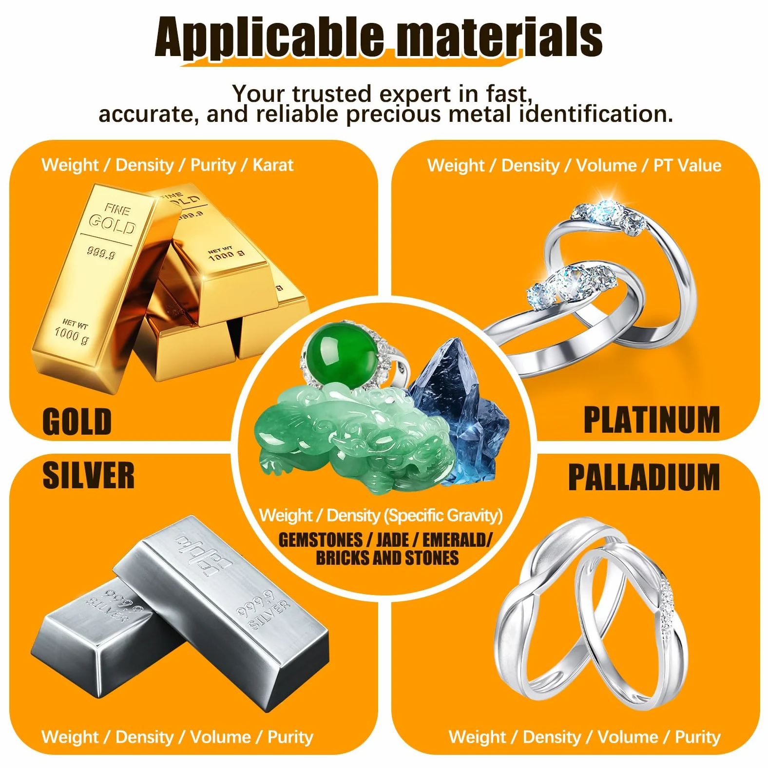 Probador electrónico de pureza de Oro, comprobador Digital de autenticidad de Metales Preciosos, medidor de pureza de Oro, densímetro para Laboratorios, joyerías y Bancos 300K