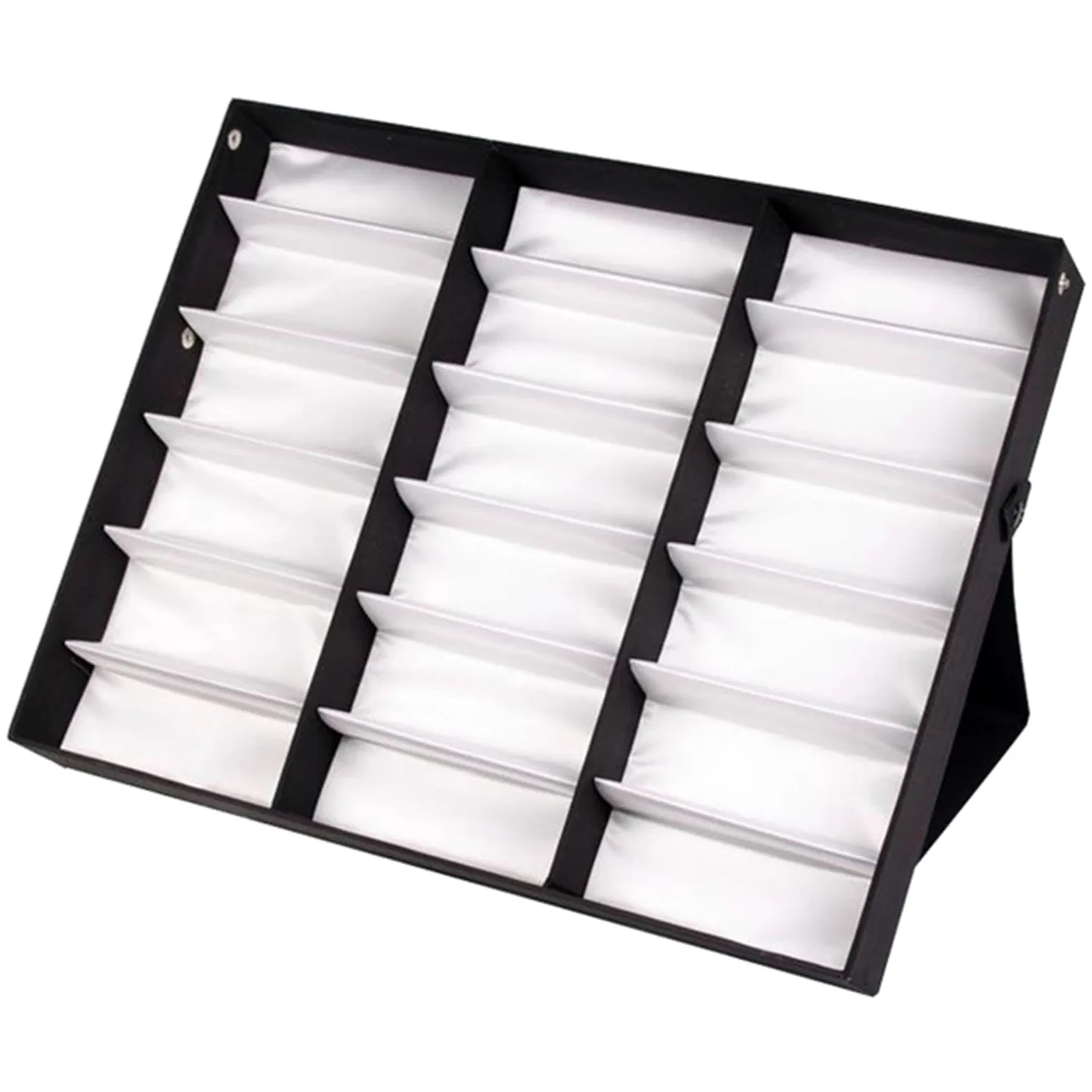 18 rejillas for gafas de sol, caja almacenamiento for, soporte organizador, for presentación joyería, compartimento Para Gafas