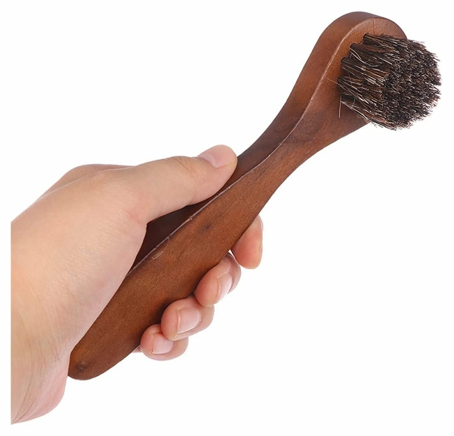 Cepillos for Zapatos for el hogar, Nuevo Cepillo de Pelo de Caballo con cerdas de Mango de Madera de 7,5 cm de Largo, pulidor de Zapatos, Suministros de Limpieza, Cepillo for Herramientas de