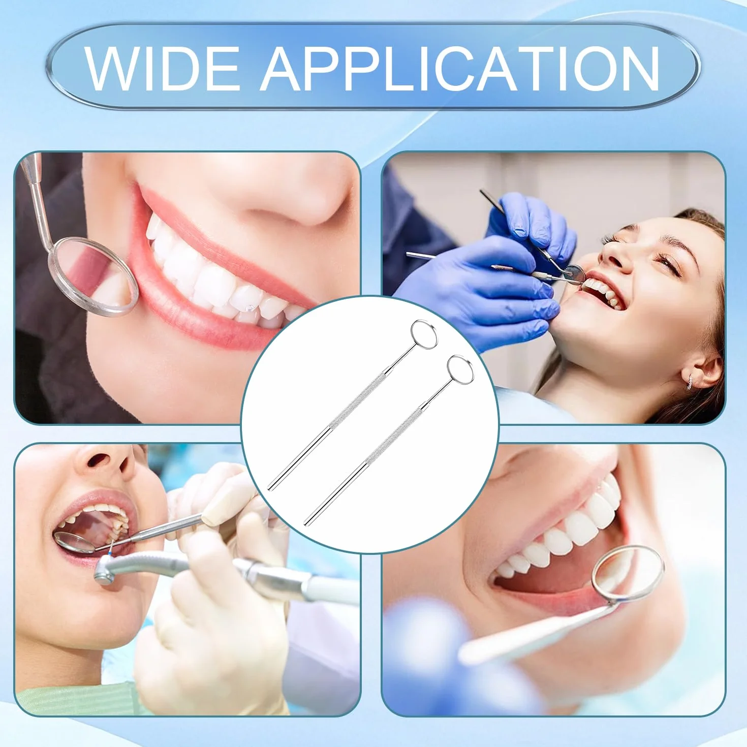 Espejos orales de acero inoxidable antiempañamiento para dientes, perros, dentistas y extensiones de pestañas