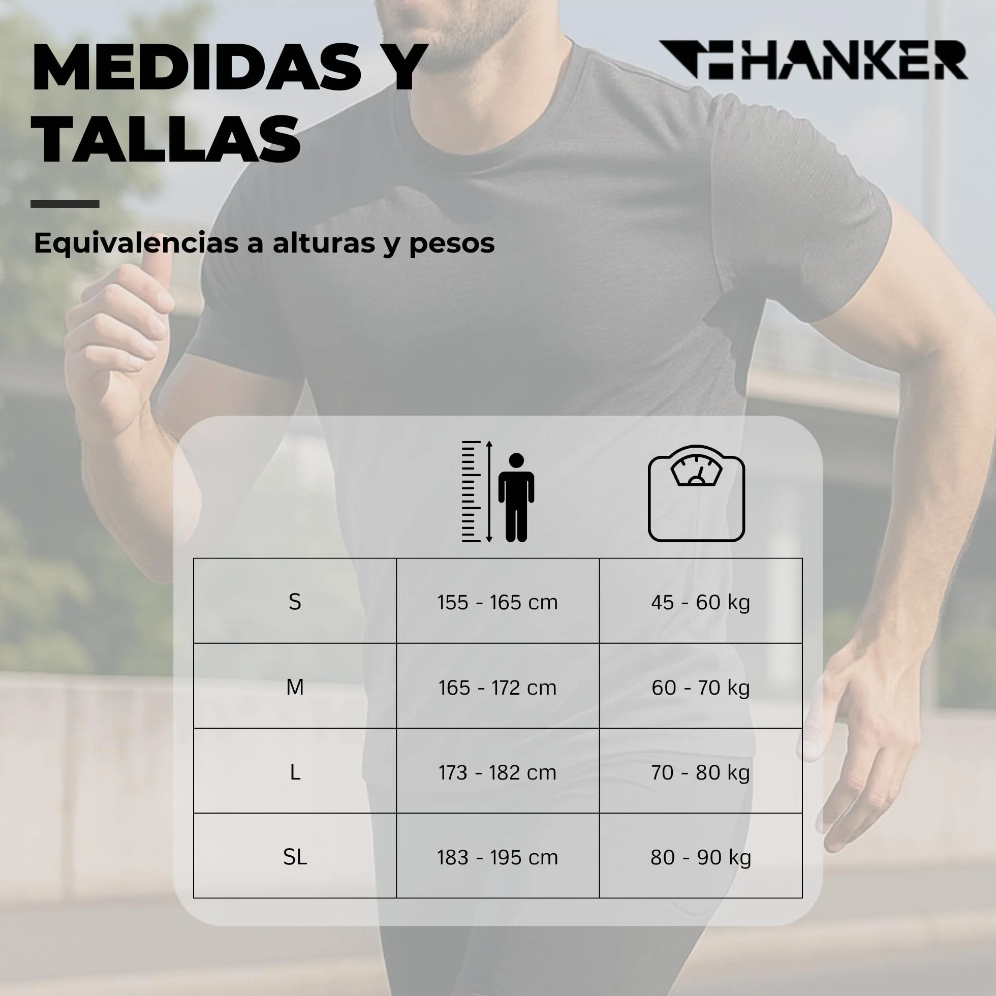 HANKER Mallas Compresión Hombre Running Trail – Bolsillos Laterales, Tejido Termorregulador Soft-Air, Costuras Planas Antirrozaduras