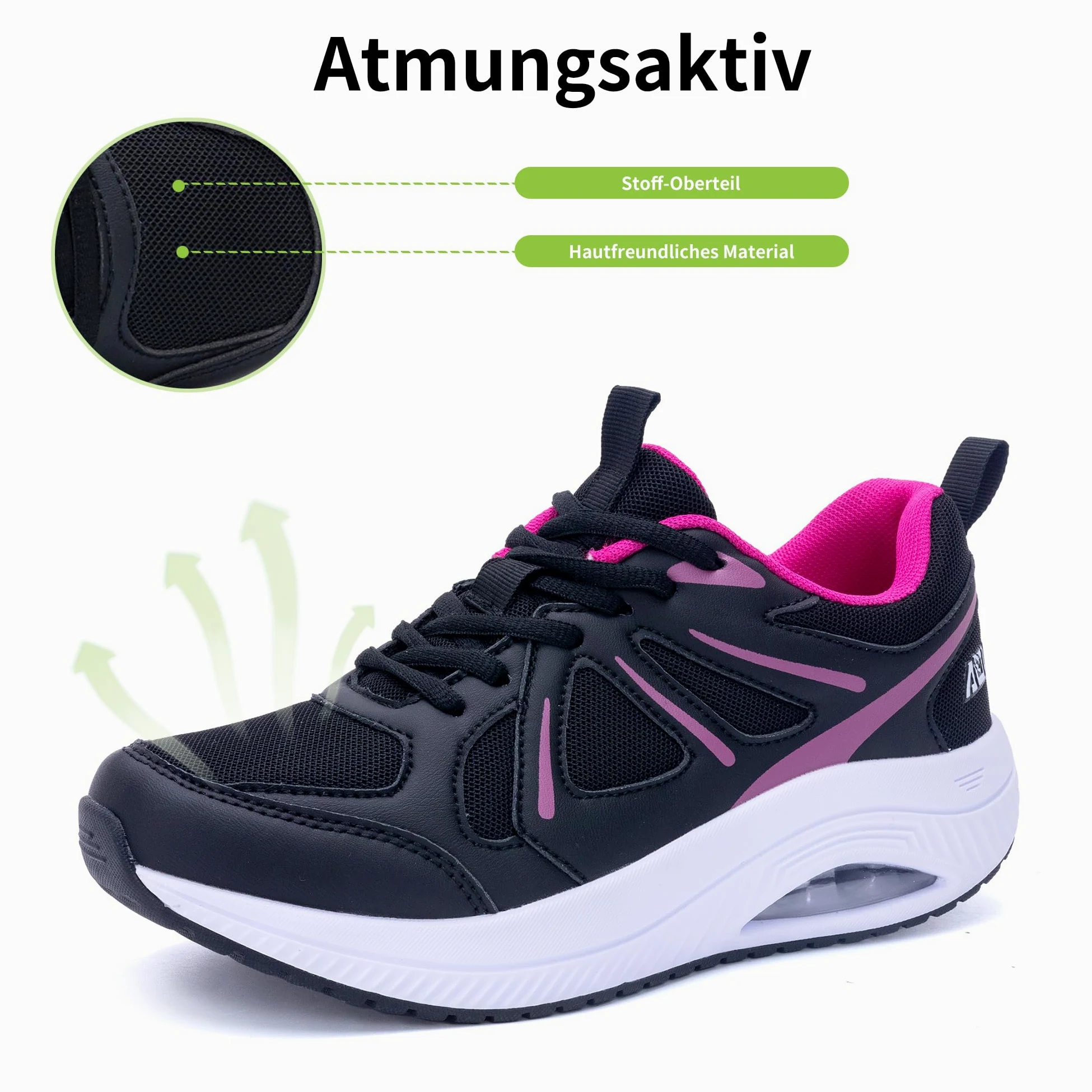 Quseek Zapatos ortopédicos para mujer, zapatos para caminar, cómodos, ligeros, transpirables, para fascitis plantar, pies planos EU35.5-42.5