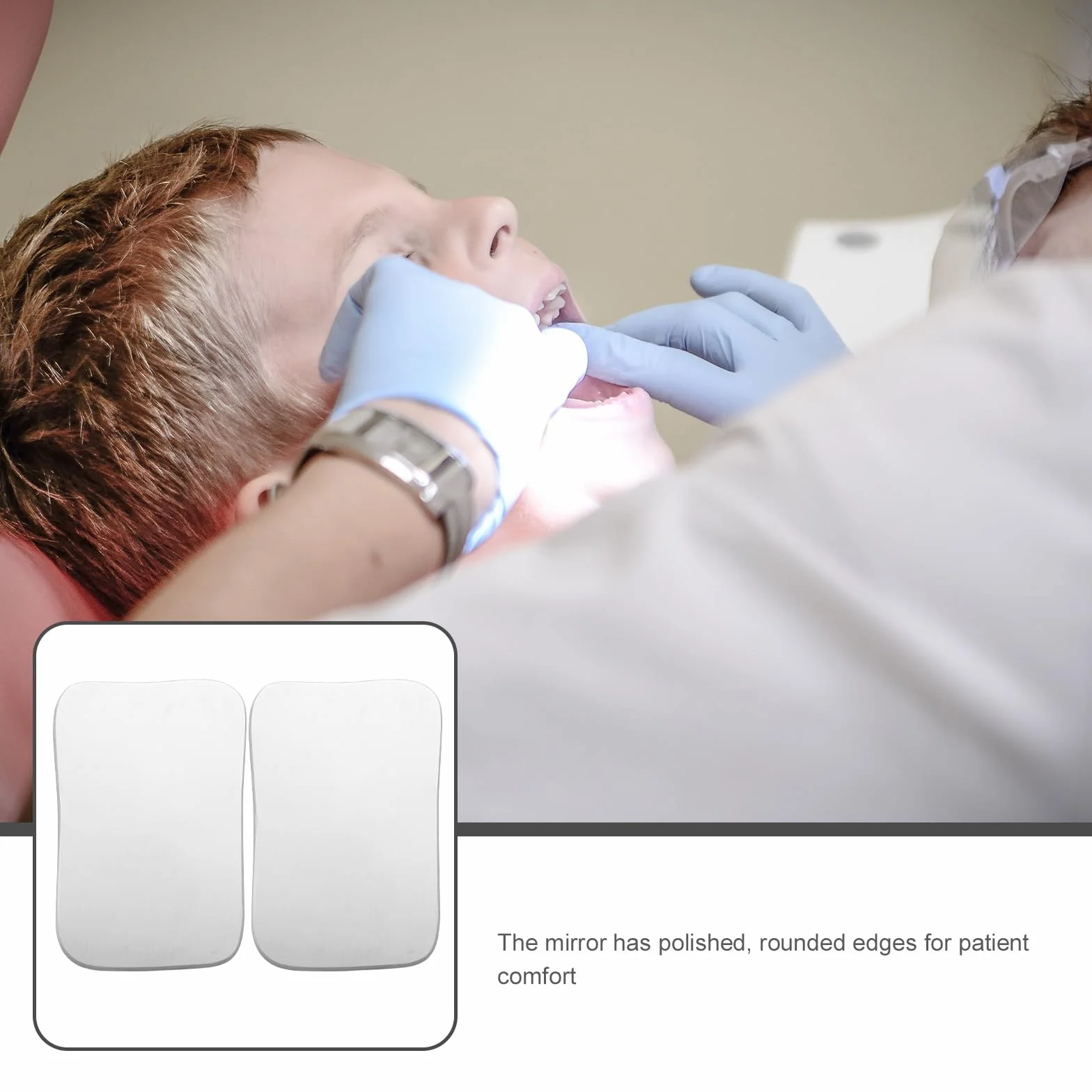 FOMIYES 2 Uds Espejos de Fotografía Dental Reflectores Oclusales Doble Espejo Intraoral