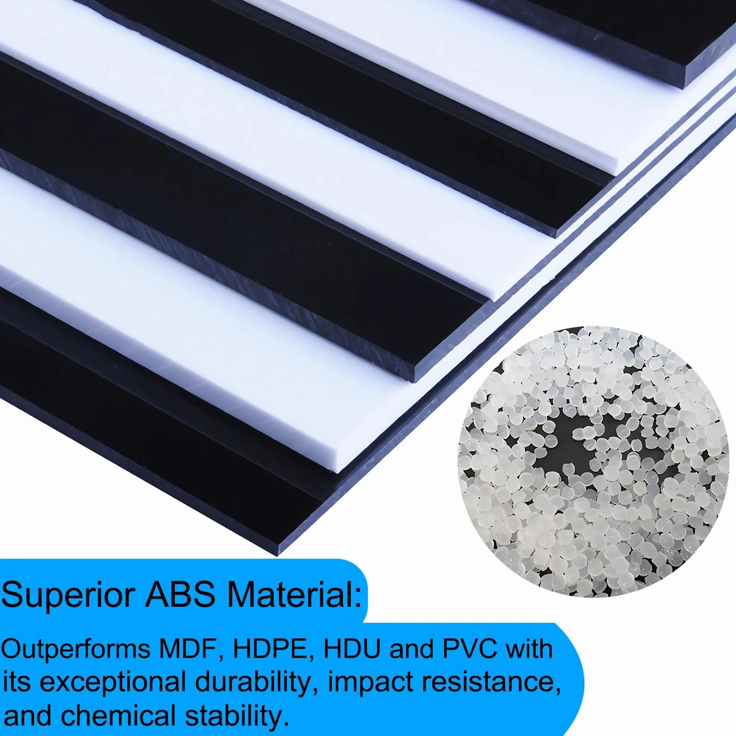 Placas de Plástico ABS 30cmx20cmx3mm Blanco 2pcs para Modelado