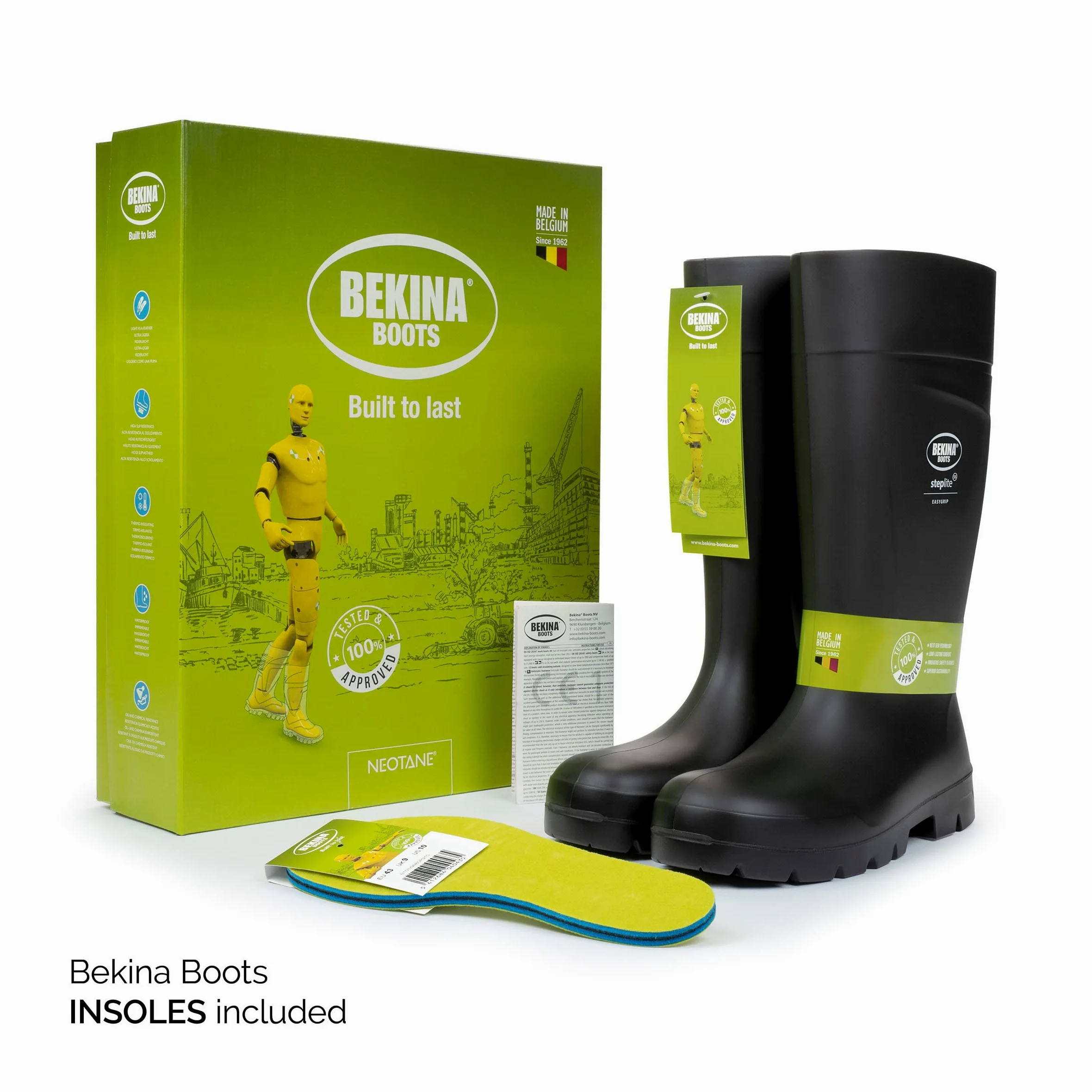 Botas de Seguridad, Masculinas, con Puntera y Suela de Seguridad de Acero, Incl. Plantilla para pies Calientes y Secos, Negras, EU 42