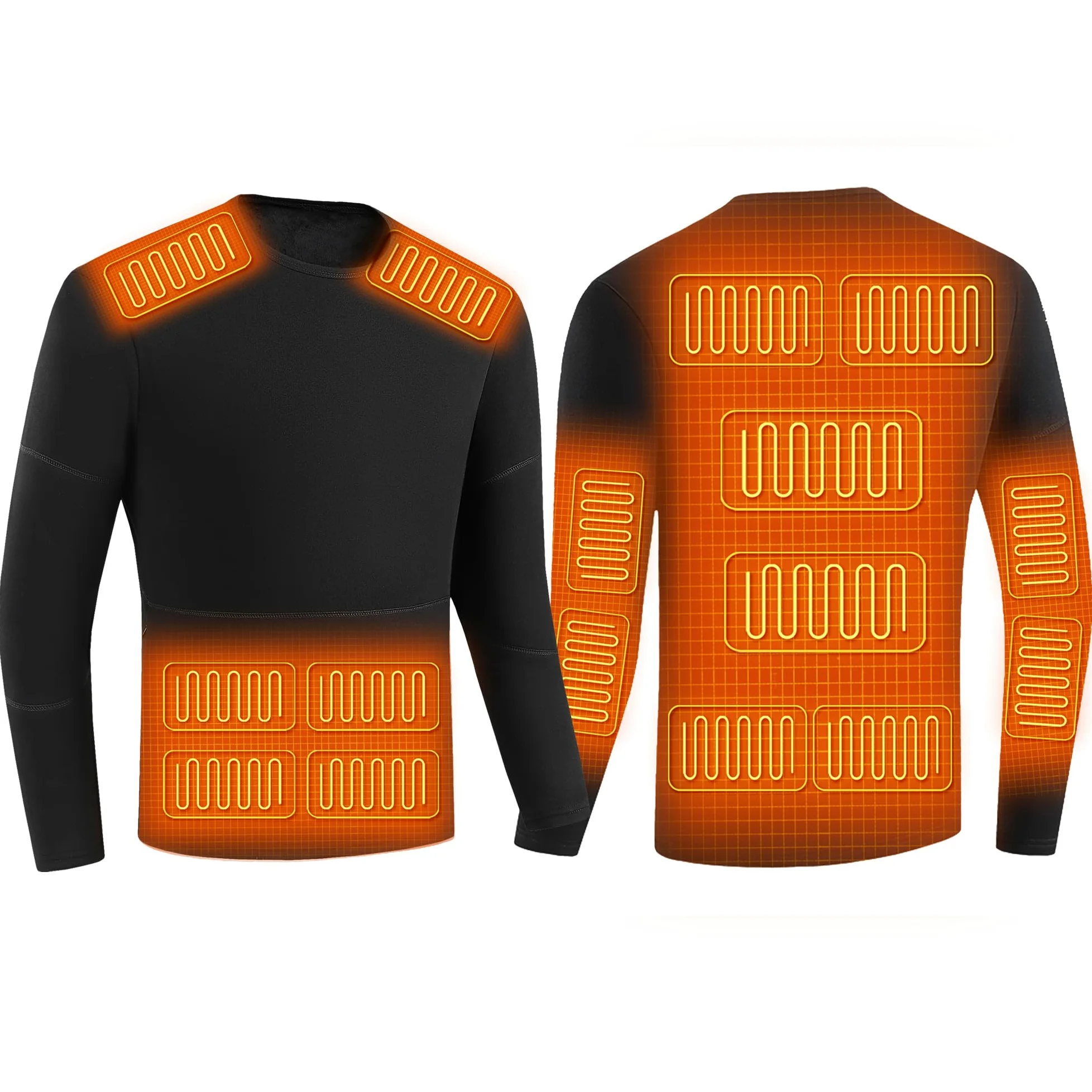 Camisas Térmicas Calentadas, Ropa Interior De Calefacción para Hombre Camiseta De Manga Larga Calentada Eléctrica Superior para La Caza Camping