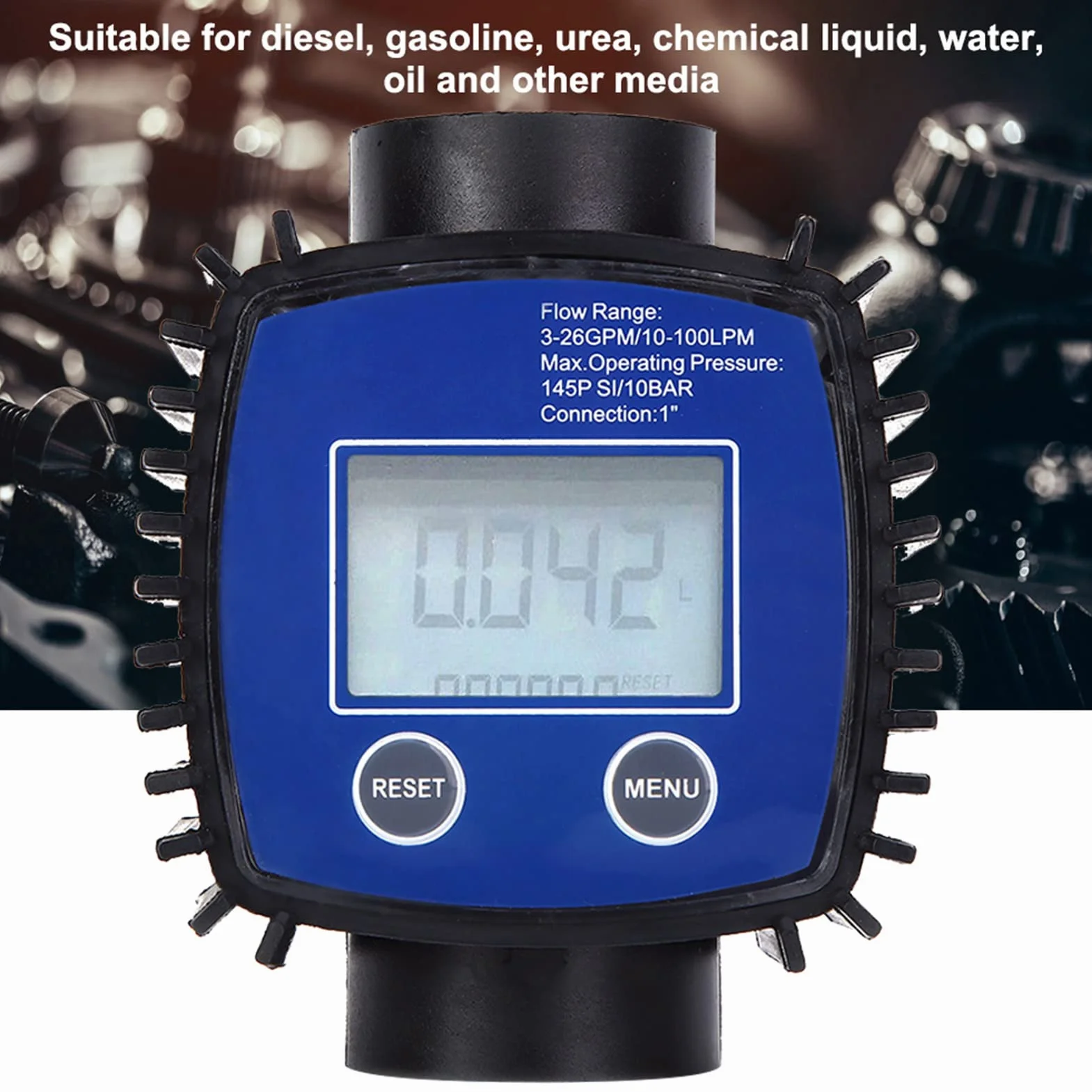 Medidor de Flujo de Combustible con Pantalla Digital - Alta Precisión para Diésel, Agua y Gasolina