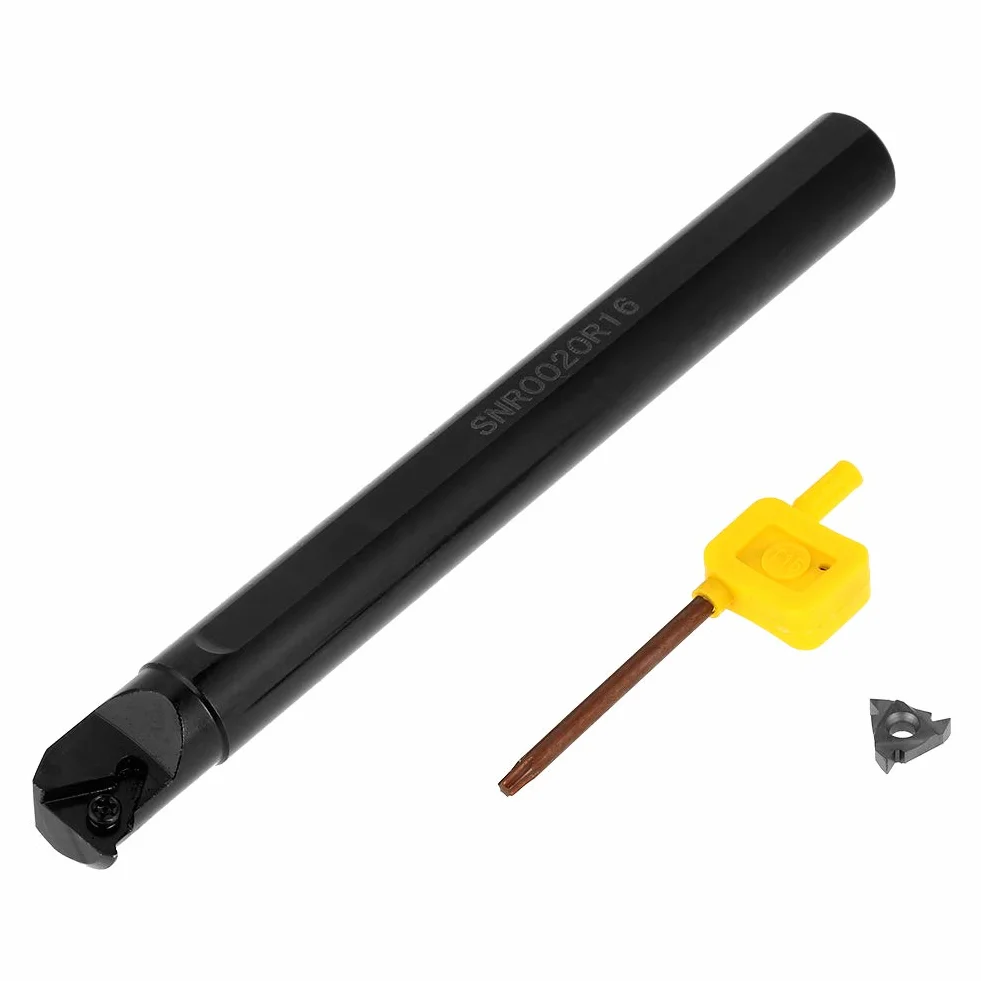SNR0020R16 Herramienta de Torneado de Rosca 20 mm × 200 mm Soporte Interno Barra de Mandrinar + Inserto 16IR AG60