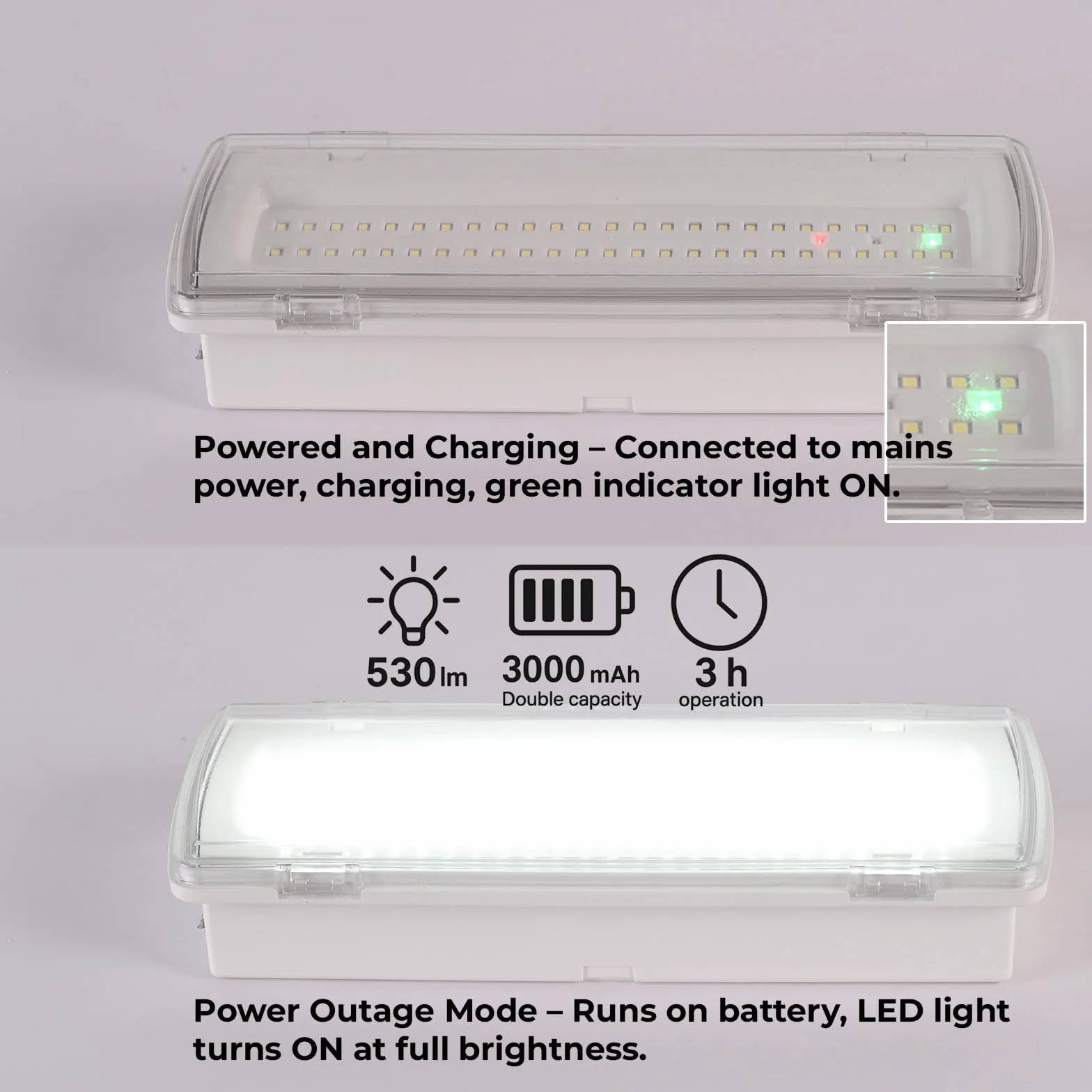 Alpinaluz Luz de Emergencia LED Estanca IP54 4W 530lm Empotrable 3h Autonomía Resistente al Agua y Polvo