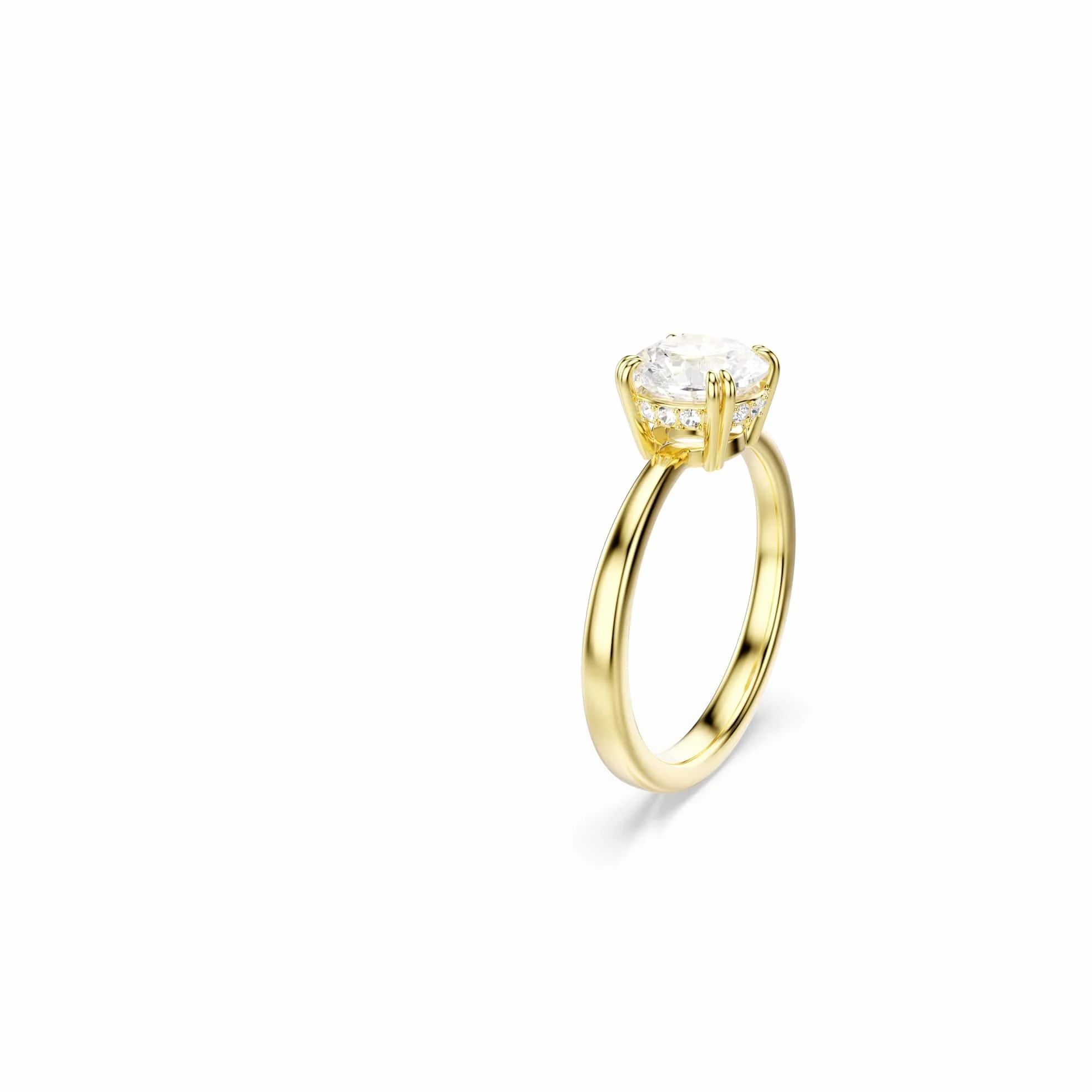 Swarovski Stilla Colección anillo cocktail, talla redonda, blanco