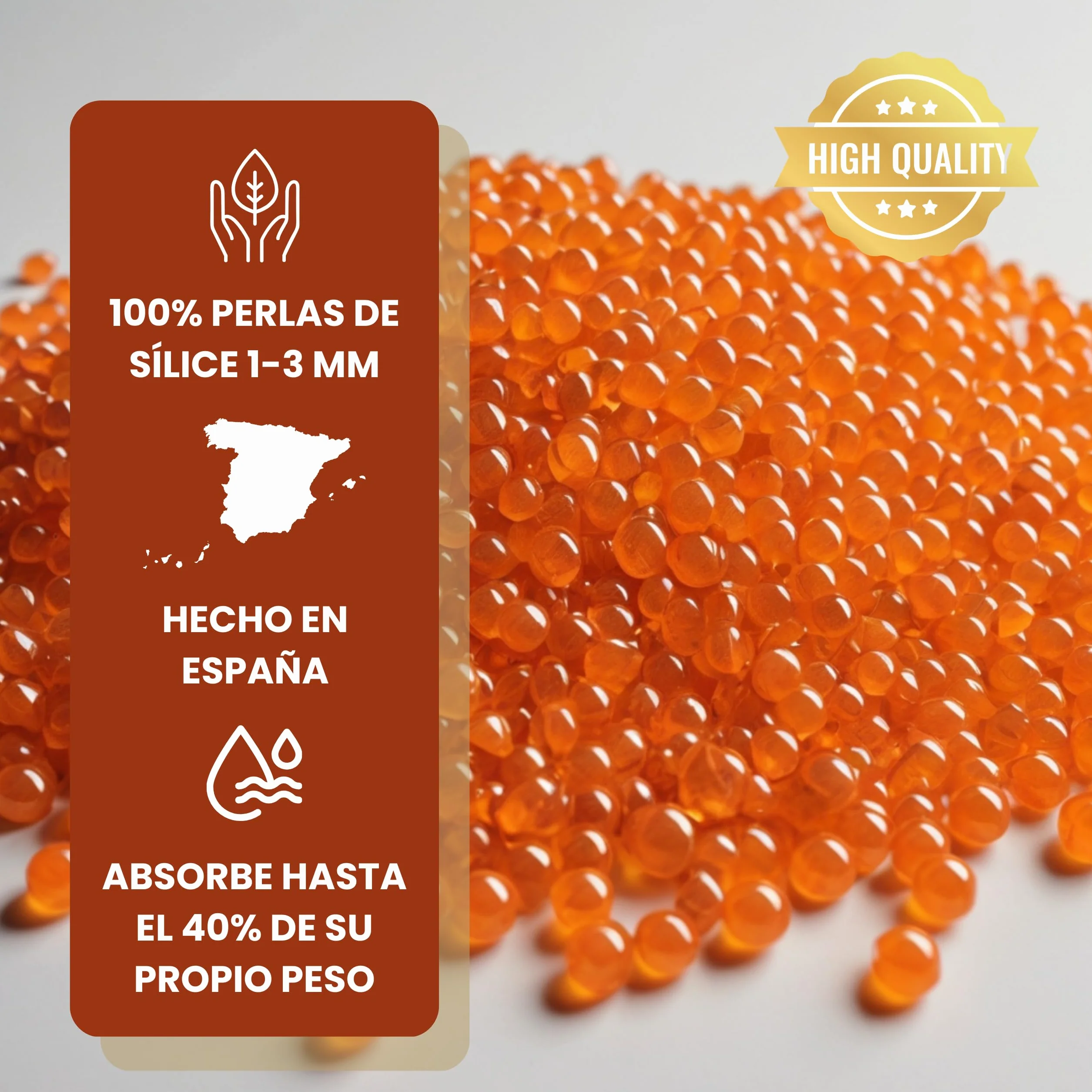 Gel de Sílice Naranja Indicador Humedad 5KG Antihumedad Natural