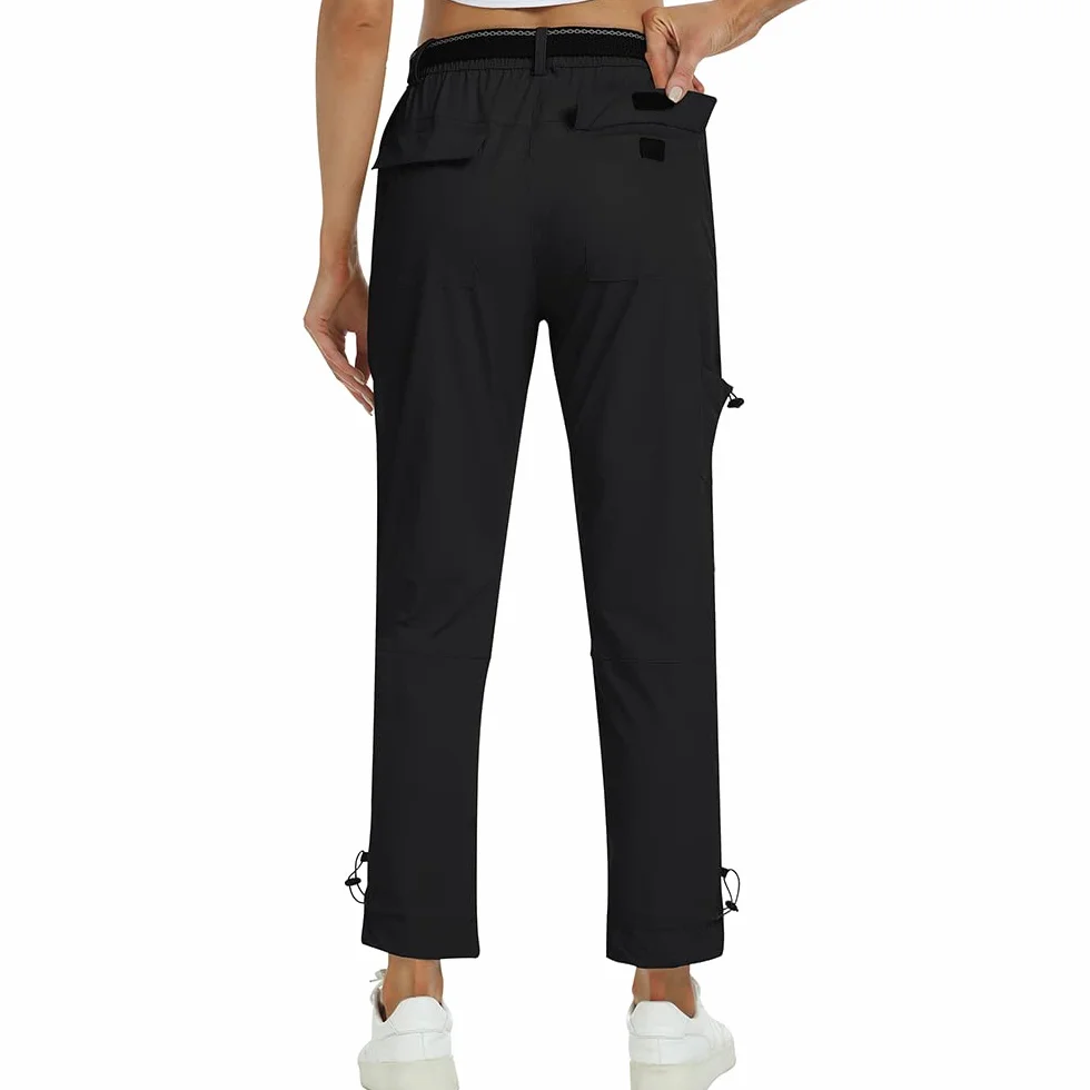MoFiz Pantalones Trekking Mujer Ligeros Elasticos Cargo Pantalones de Trabajo Impermeable con Bolsillos Pants