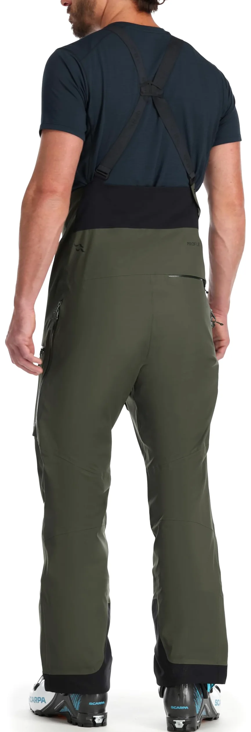 RAB Khroma Kinetic Bib Pantalones impermeables transpirables para esquí y montañismo - Ejército - M