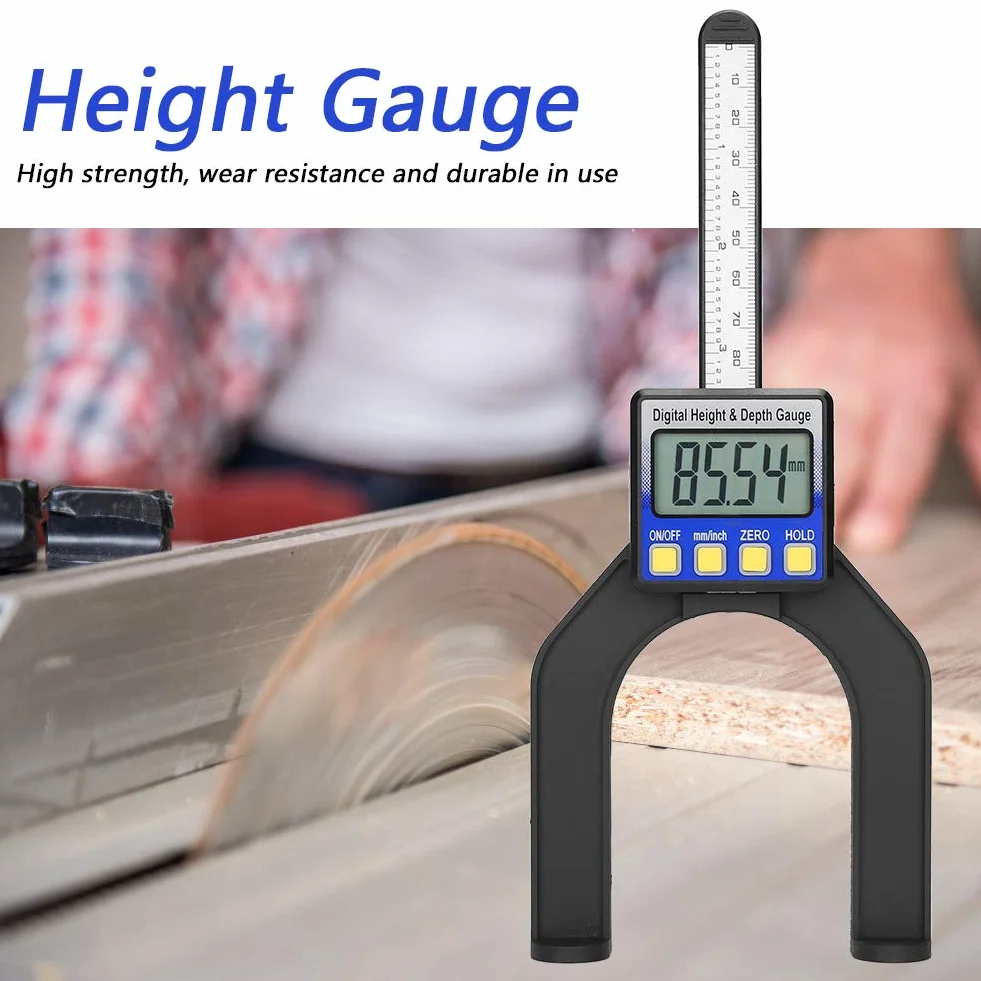 Medidor de profundidad digital 0-80 mm con base magnética para sierra de mesa