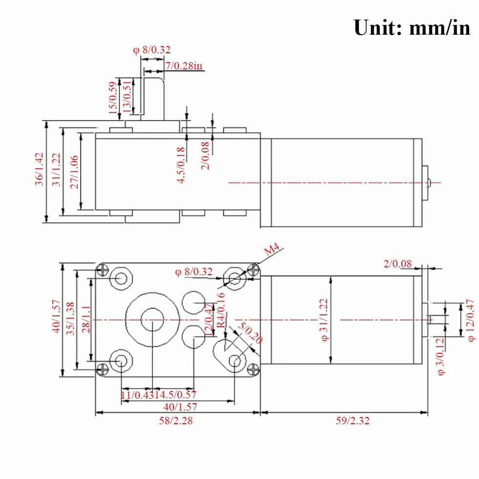 Motor de engranaje helicoidal 12 V 16 rpm 8 mm reductor eléctrico reversible