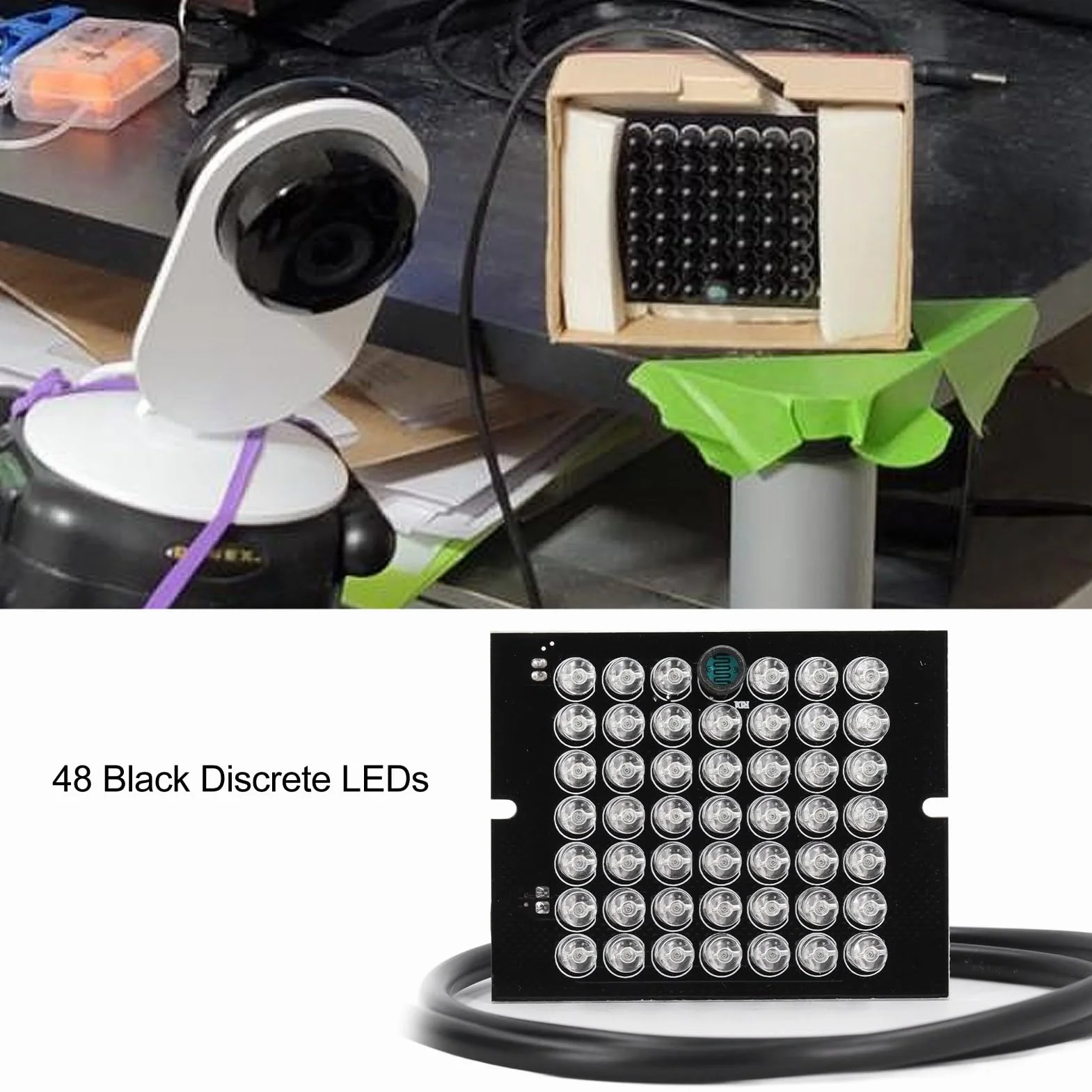 Tablero de Luz Infrarroja 940 NM 48 LED para Cámara de Seguridad CCTV