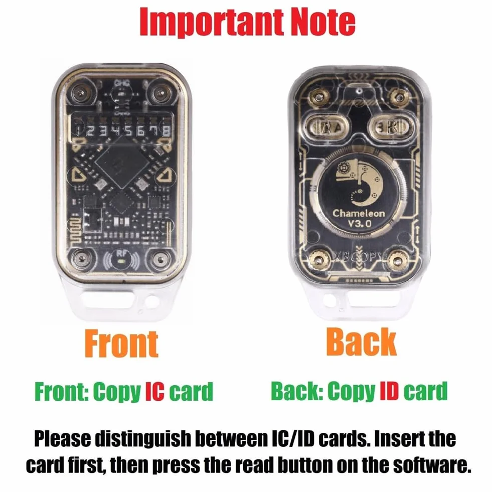 Chameleon V3.0 RFID Lector de Chips Inteligentes 125K 13.56M NFC Read Writer con 5 Llaveros UID
