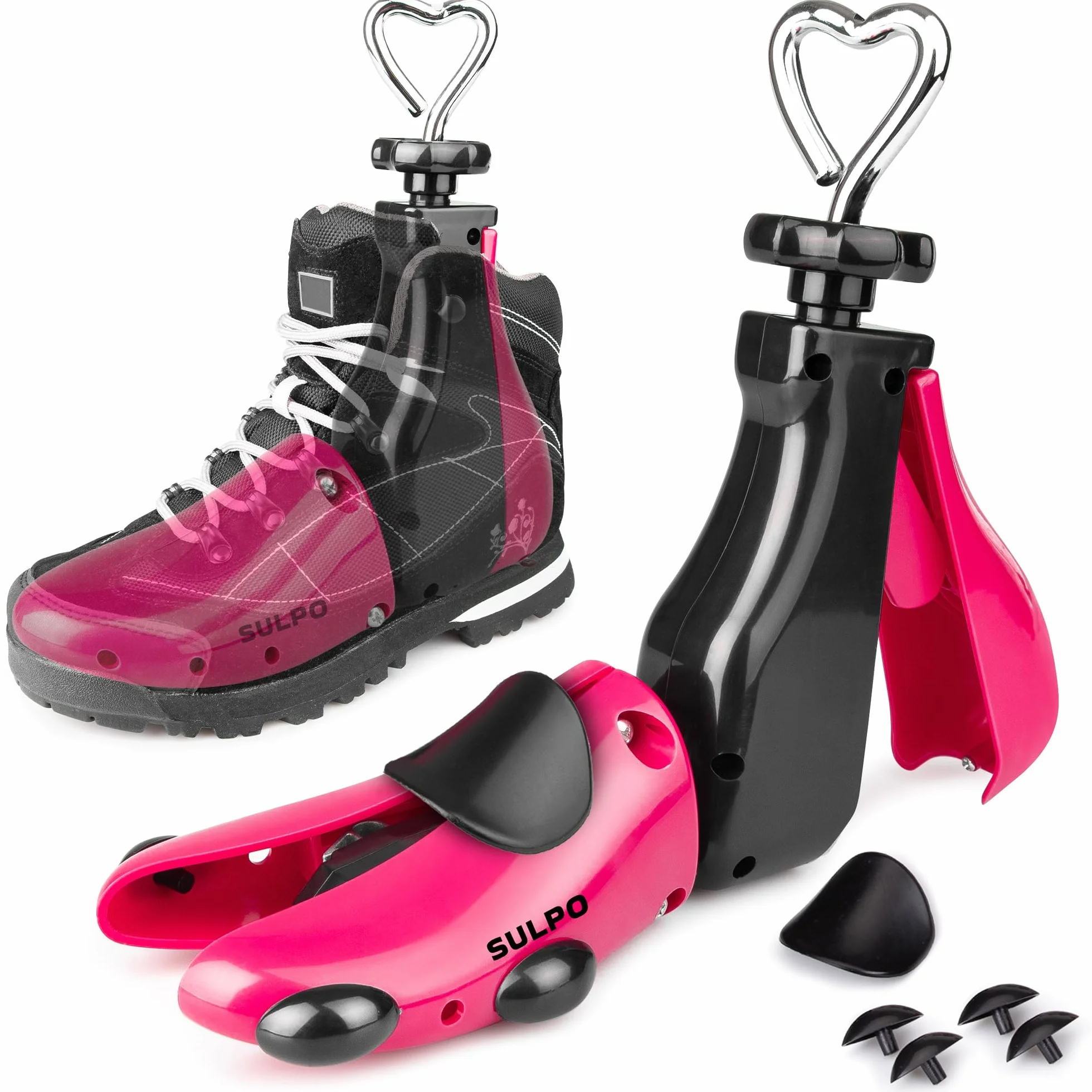 SULPO Horma de zapatos de 3 g. Extensor de zapatos, para zapatos apretados, para zapatos apretados, hombre, mujer, zapatillas, botas, botines - extrafuerte, ajustable