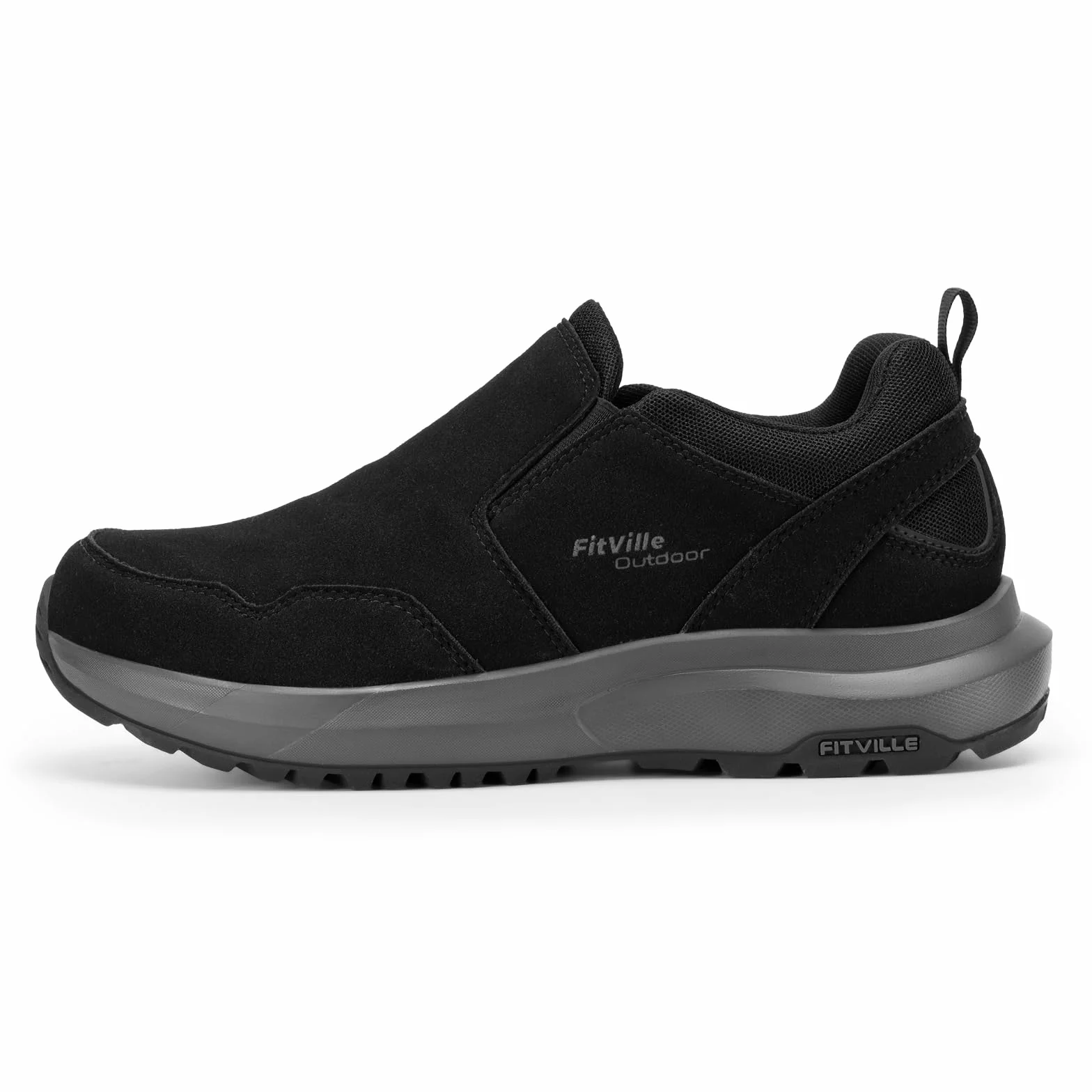 FitVille Zapatillas Sin Cordones Hombre Ancho Casual Mocasines Antideslizantes Slip-on Walking Sneakers