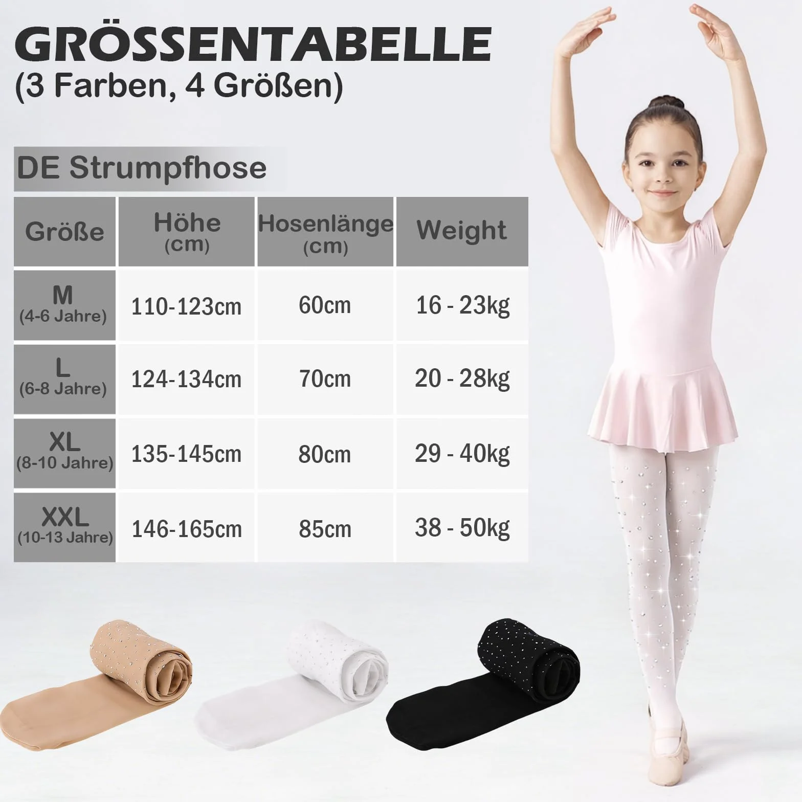 Mallas de ballet niña 60 deniers semiopacas brillantes pedrería leggings forro térmico