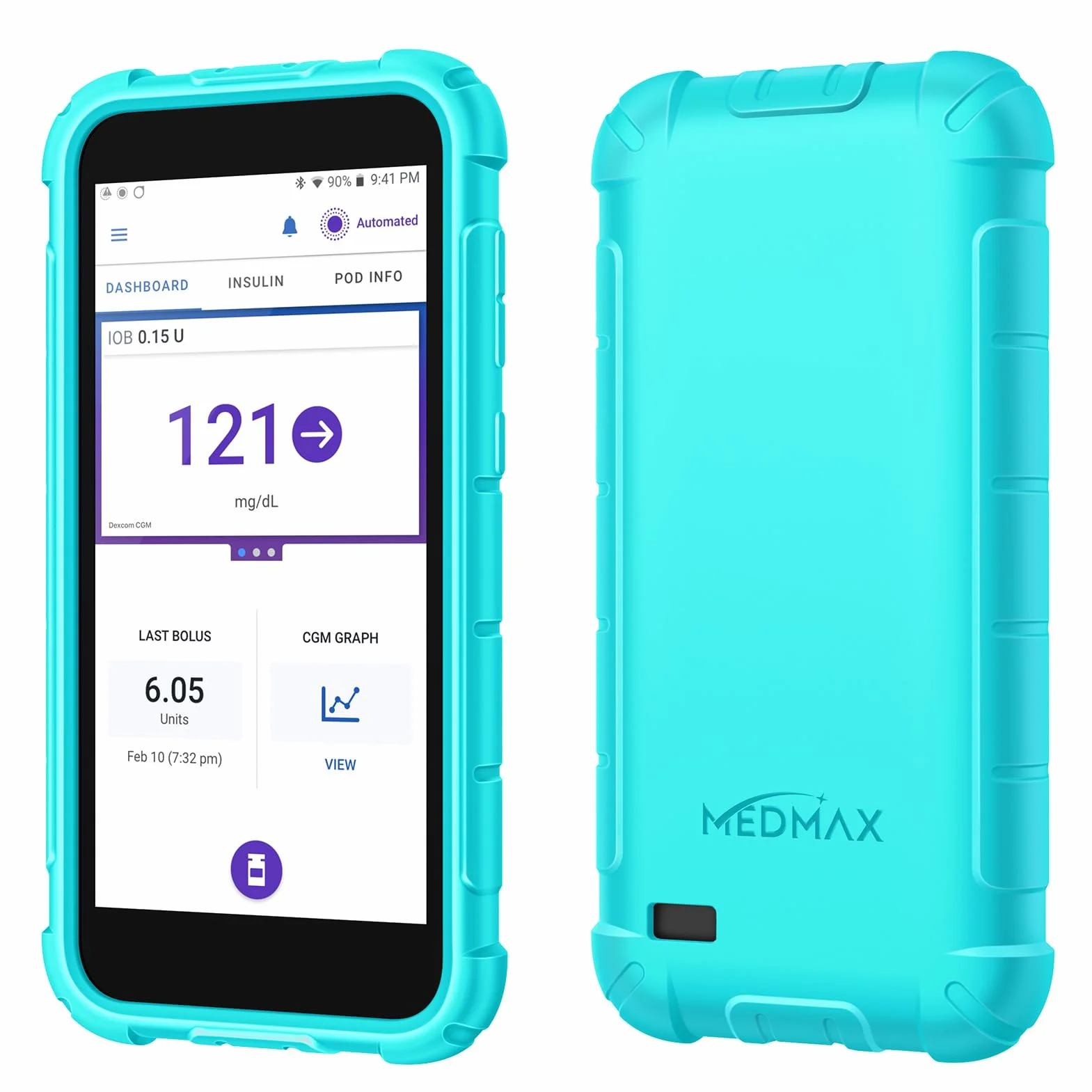 MEDMAX Silicone Custodia Protettiva Antiurto Leggera per Omnipod 5, Verde Menta