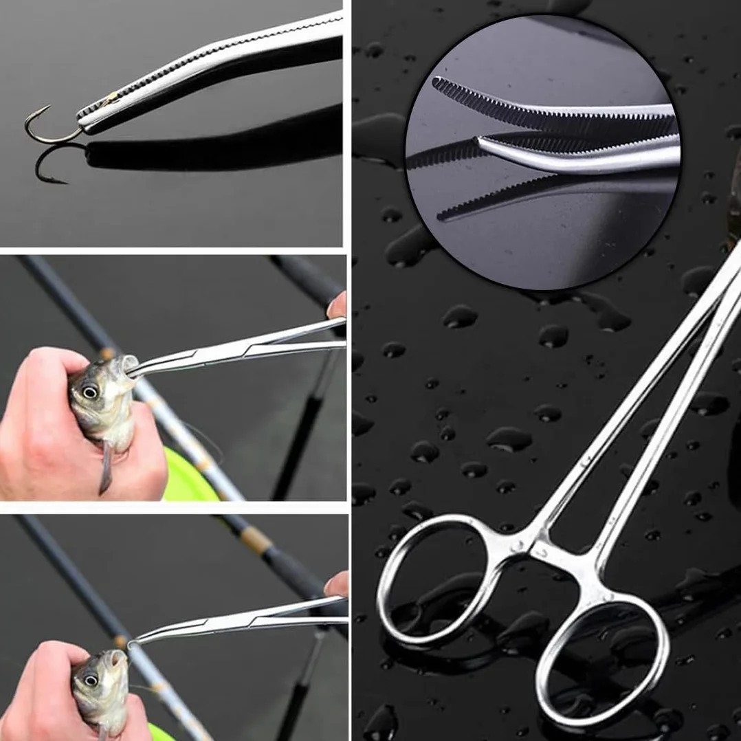 Aililong Abrazadera de arterias 14 cm curvada – Juego de alicates hemostáticos para piercing
