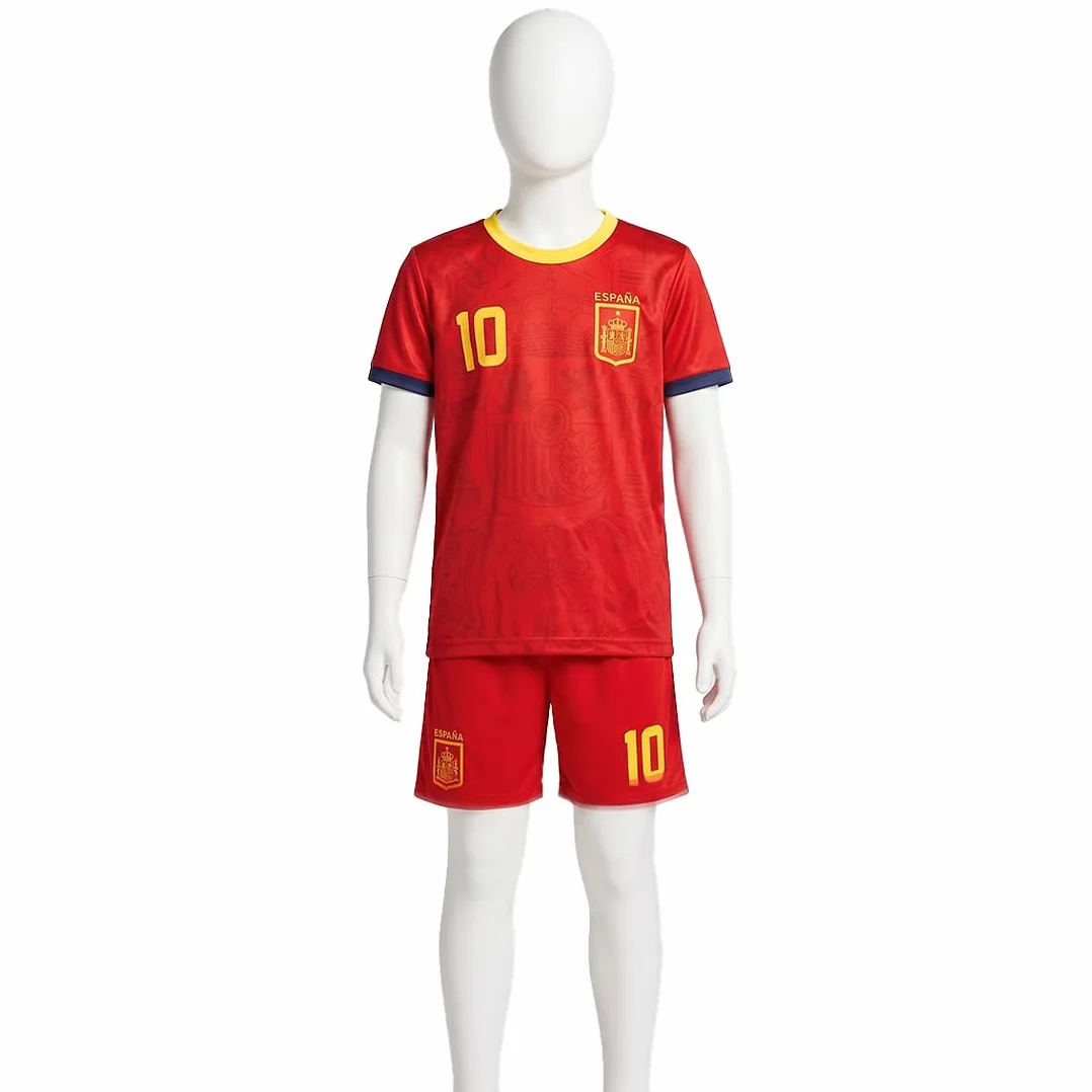 Conjunto de Deporte Camiseta y Pantalón Corto(4-14 Años，) de Fútbol - Equipación de Verano para Entrenamiento y Colegio