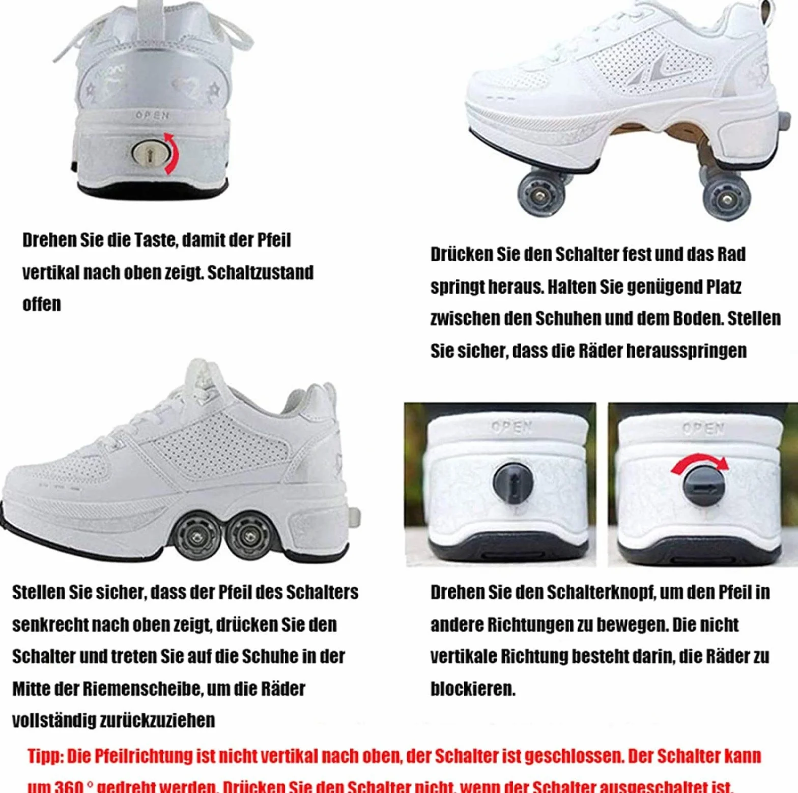 Zapatos con Ruedas para Niños y Niñas Calzado De Skateboarding EU33
