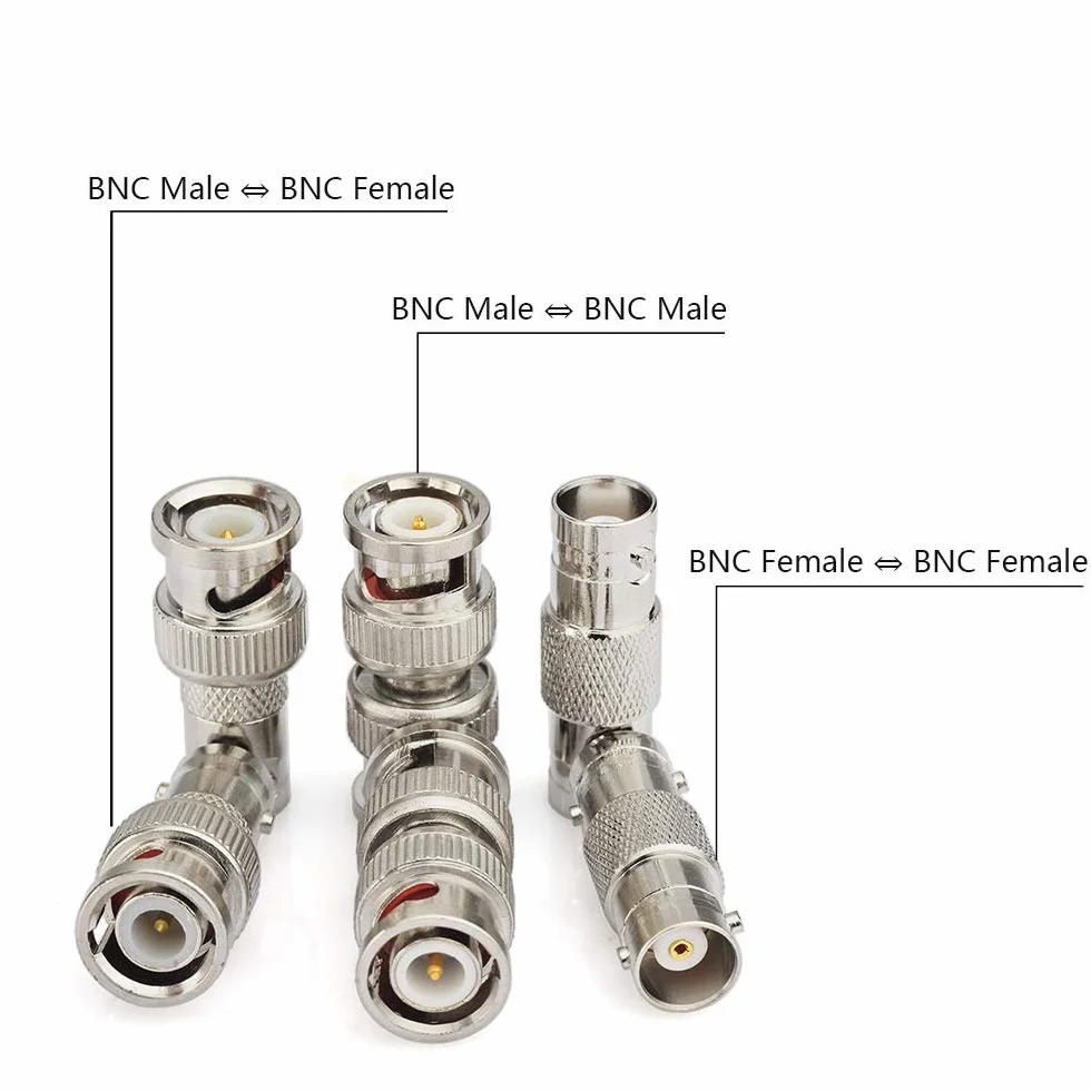 Superbat Adaptador BNC 50ohm Macho/Hembra 6 Piezas Coaxial para Antena CCTV Seguridad