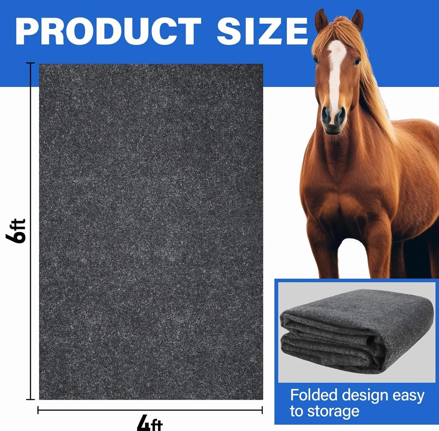 Alfombra para establo de caballos 120x180cm cortable duradera absorbente