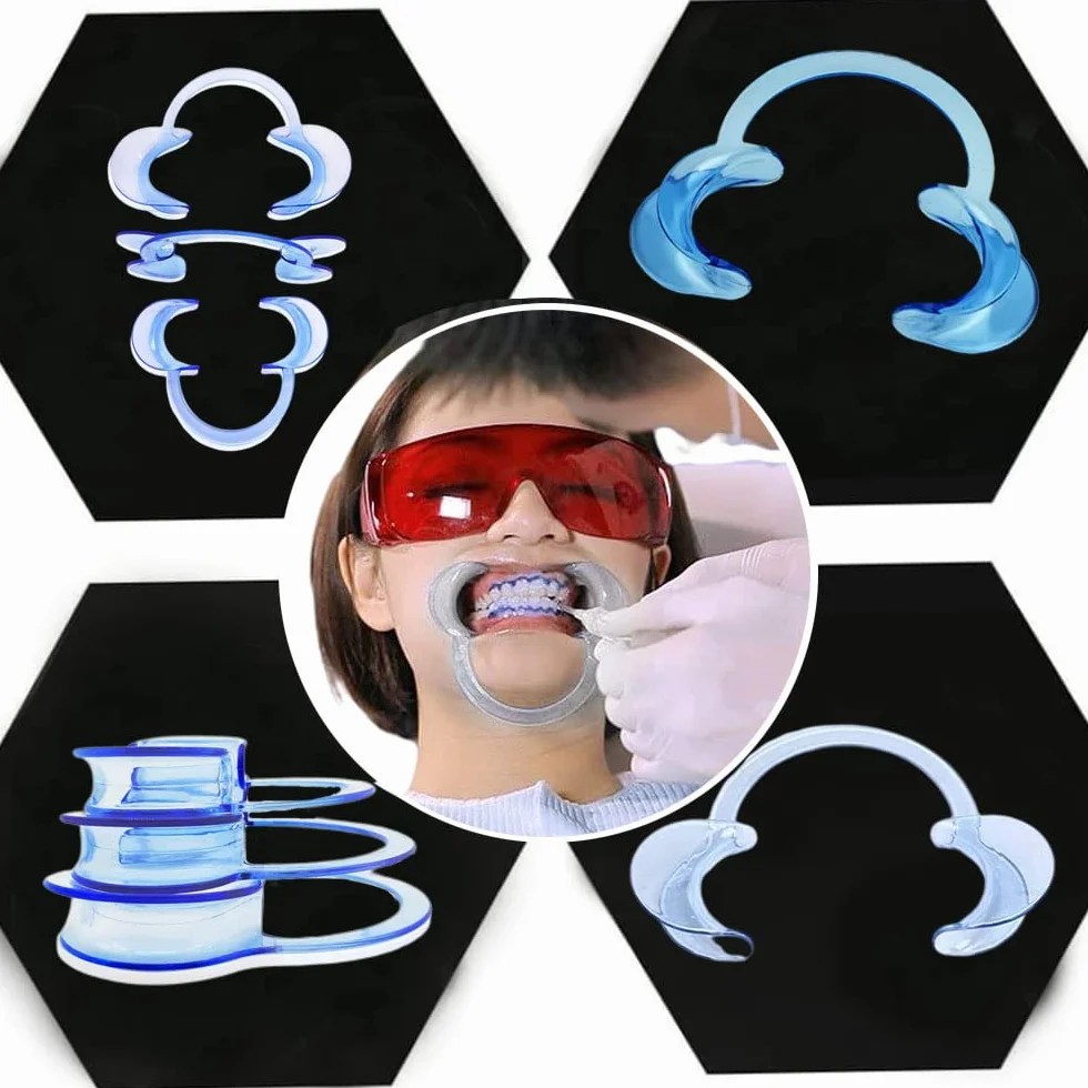 Abridor de Boca Dental Retractor de Mejilla Intraoral 20 Piezas para Blanqueamiento de Dientes Azul