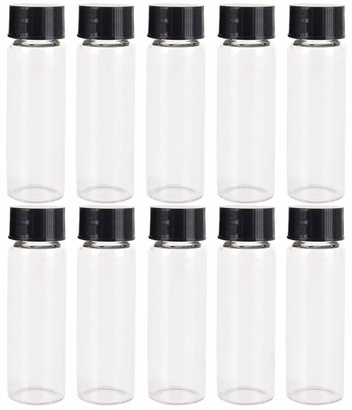 Frascos de Muestras de Cristal Transparente 30 ml con Tapa de Rosca, Viales de Muestra
