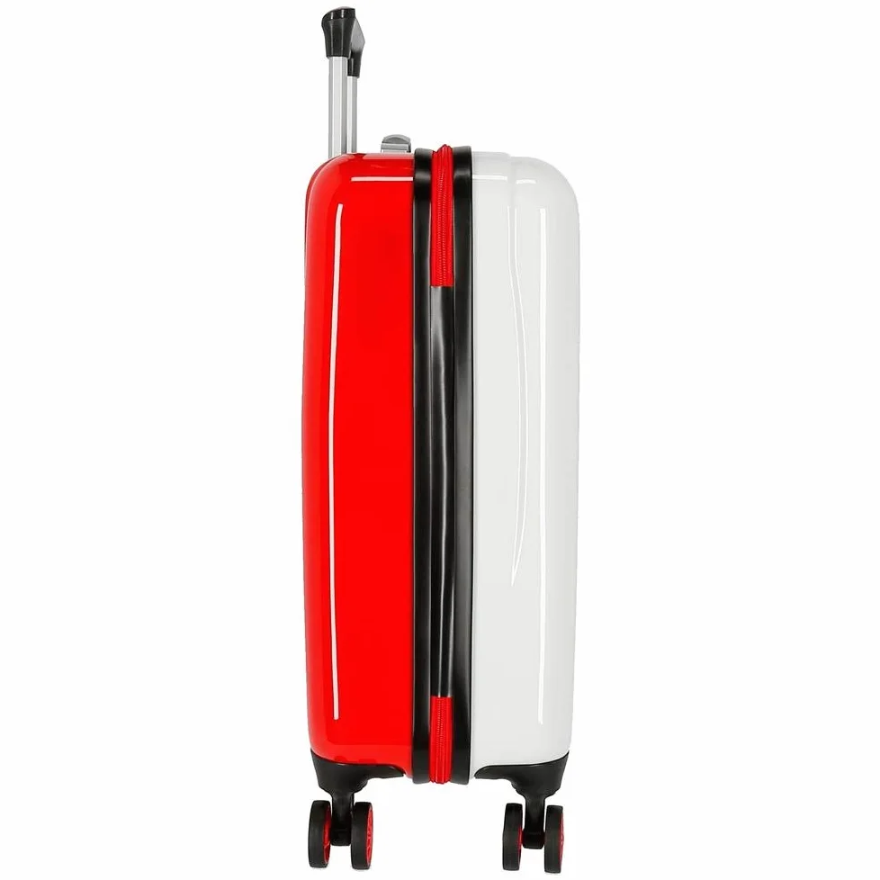 Disney Mickey True Love Maleta de Cabina Blanco 38x55x20 cms Rígida ABS Cierre combinación 34L 2,6Kgs 4 Ruedas Dobles Equipaje de Mano