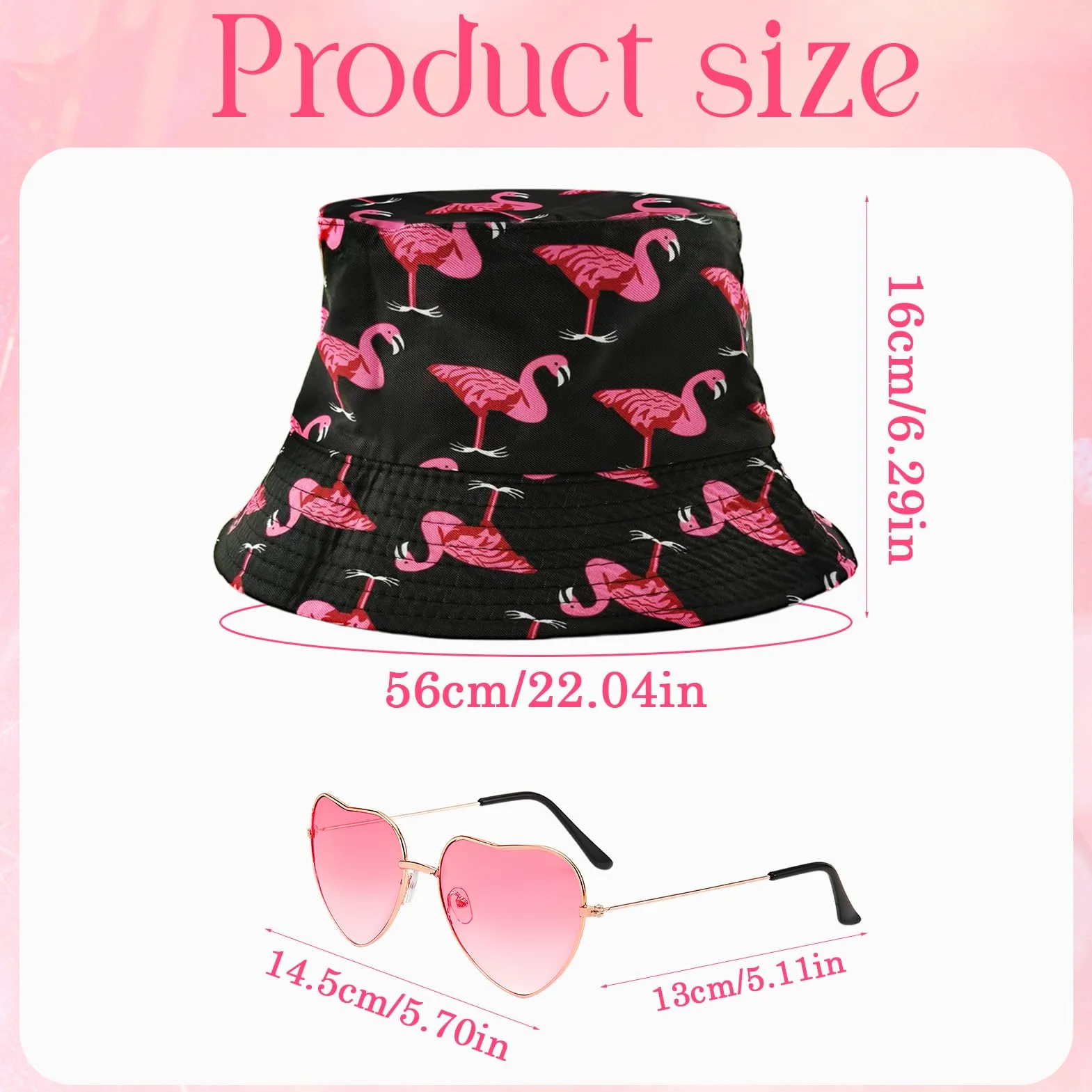 Sombrero de Pescador Flamenco, Sombrero del Pescador Mujer con Gafas de Sol Corazón, Sombreros para El Sol de Pesca, Protección UV Sombreros, Ropa y Accesorios De Moda