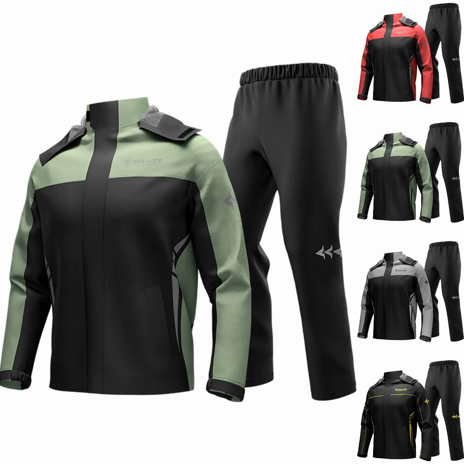 Traje de lluvia para hombre Ciclismo Chaqueta y pantalón Traje de moto Transpirable Senderismo Chubasquero Pantalones Ropa de lluvia Conjunto de 2 piezas Ropa al aire libre para motocicleta