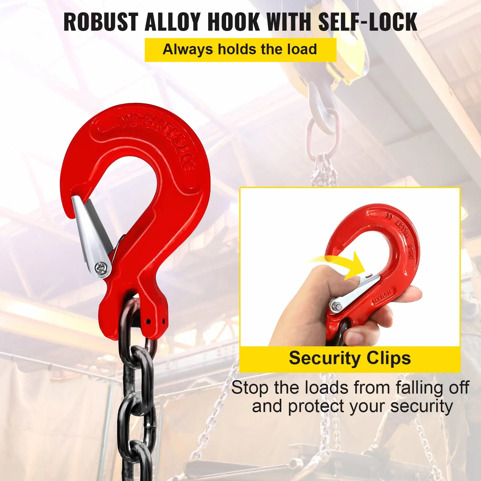 VEVOR Cadenas de Elevación de 4 Patas G80 Acero Aleado 3 m 8 mm 5 t