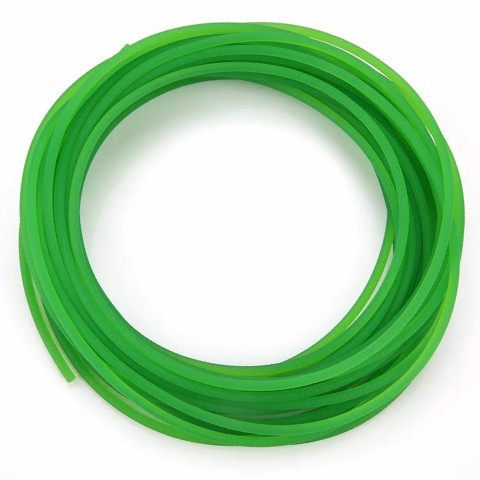 Correa redonda de poliuretano PU 3mm x 10m para transmisión, superficie rugosa, verde
