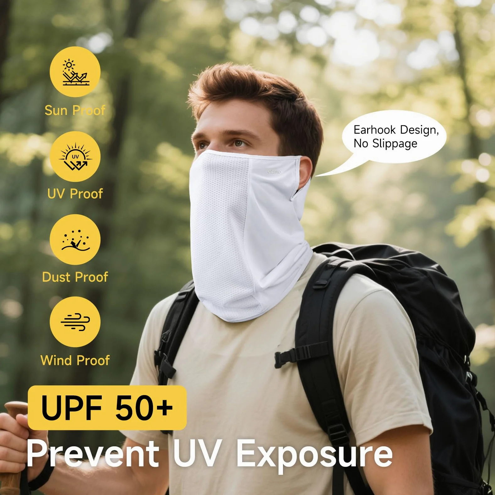 OZERO Máscara facial para el cuello: bufanda de protección solar, transpirable, refrescante, para actividades al aire libre de verano, senderismo, ciclismo