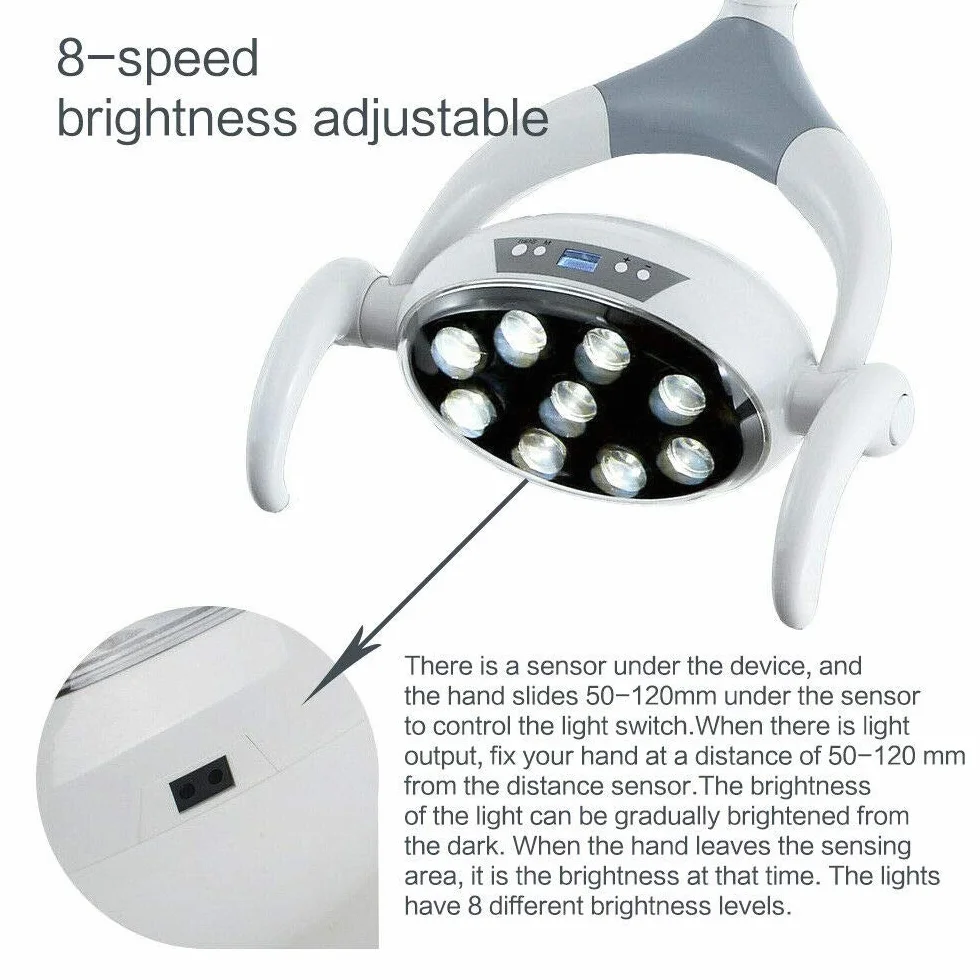 Panda Life Lámpara Dental Oral Light Sin Sombras 9 LED para sillón Dental 22mm