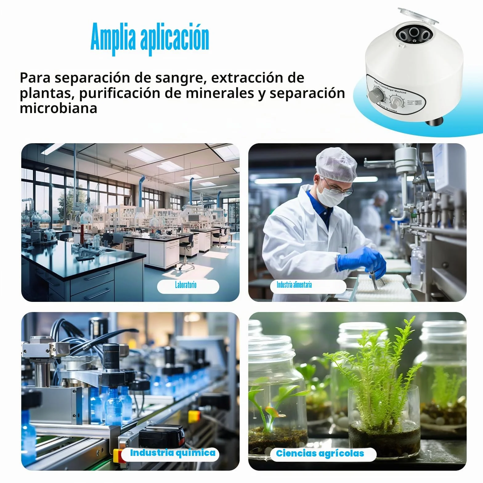 Centrífuga de laboratorio 220 V 4000 rpm 20 ml plasma sanguíneo 10 cm