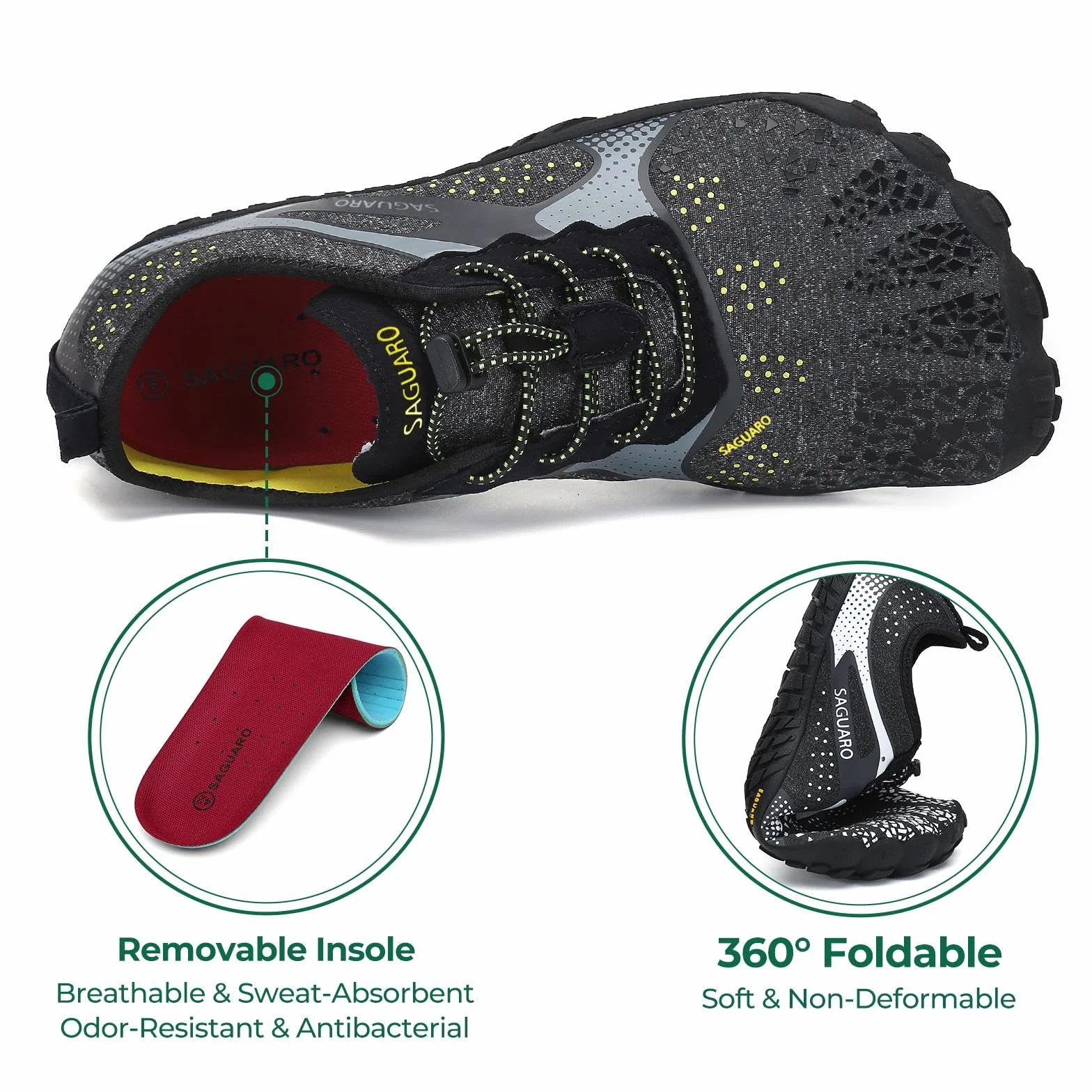 SAGUARO Barefoot Zapatillas Minimalistas para Hombre Mujer Zero Drop Soles Wide Tox Box Gr.35-48 EU