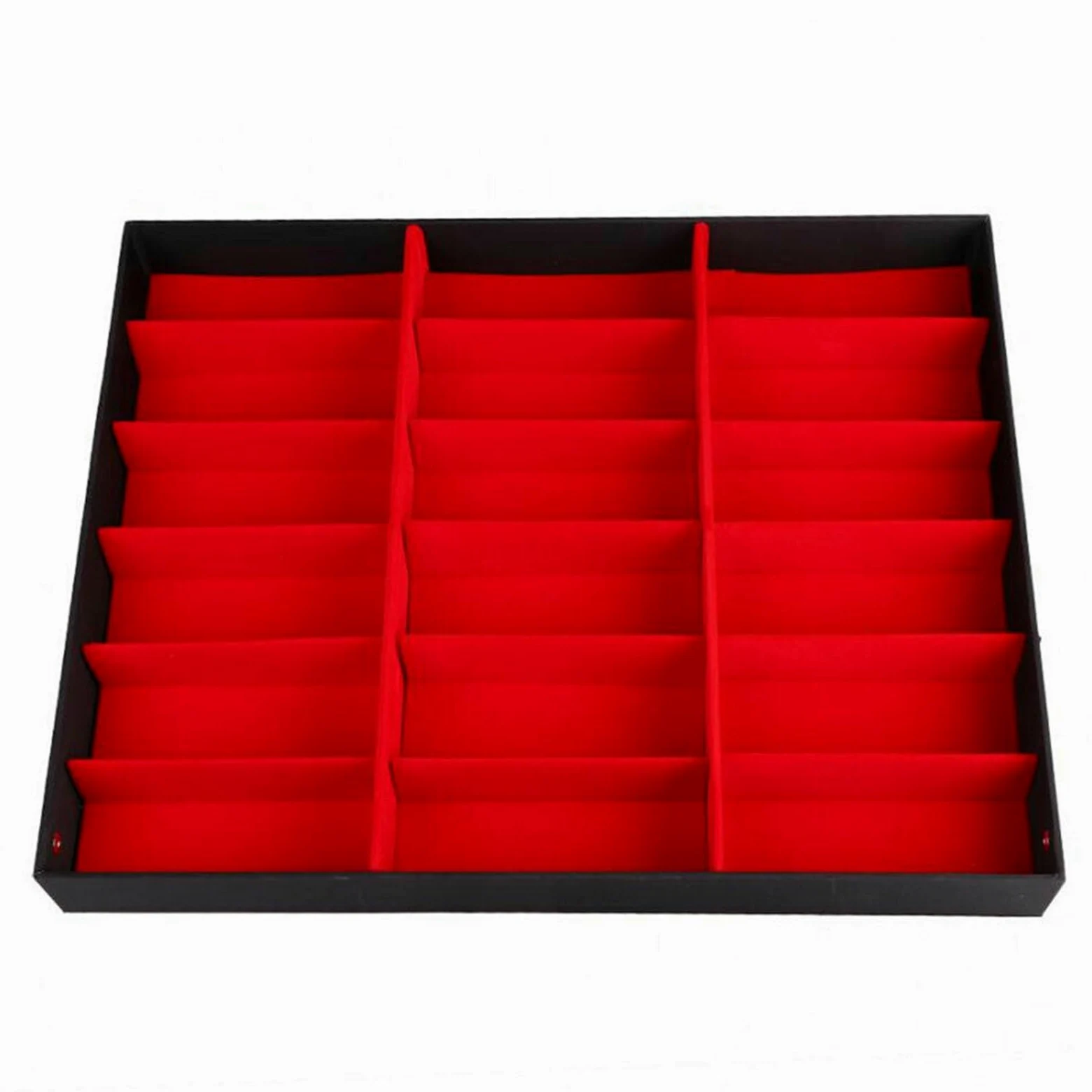 18 rejillas for gafas de sol, caja almacenamiento for, soporte organizador, for presentación joyería, compartimento Para Gafas