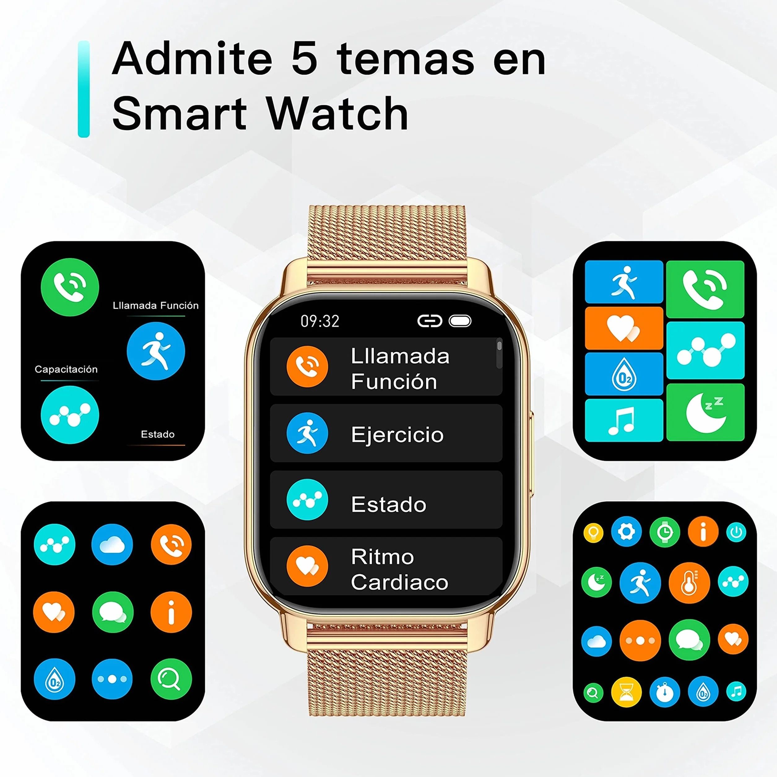 Popglory Reloj Inteligente Mujer, Llamadas/Presión Arterial/100+ Deportes Smartwatch Mujer, Frecuencia respiratoria Frecuencia Cardíaca Oxígeno en Sangre Sueño, Reloj Android iOS