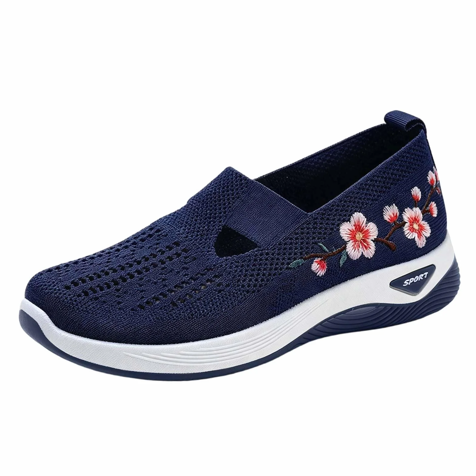 Zapatillas Ortopedicas Mujer Verano Zapatillas Sin Cordones para Caminar Comodos y Ligeros Sandalias Palas Transpirables y Antideslizantes Entrenamiento Deportivas Malla Deporte Zapatos de Diabéticos