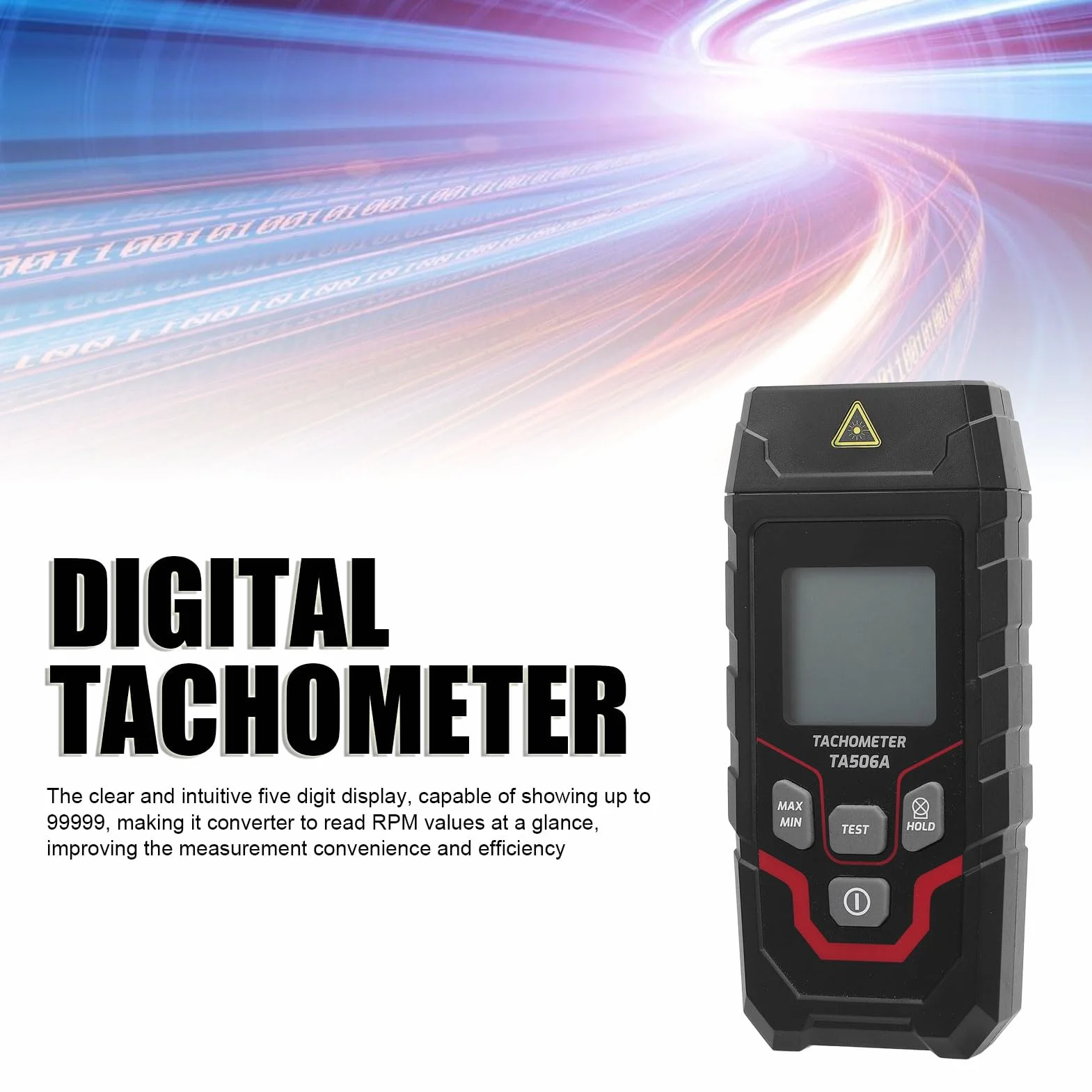 Tacómetro Digital Industrial 5 Dígitos Retroiluminación LED para Engranaje de Bomba de Ventilador de Motor
