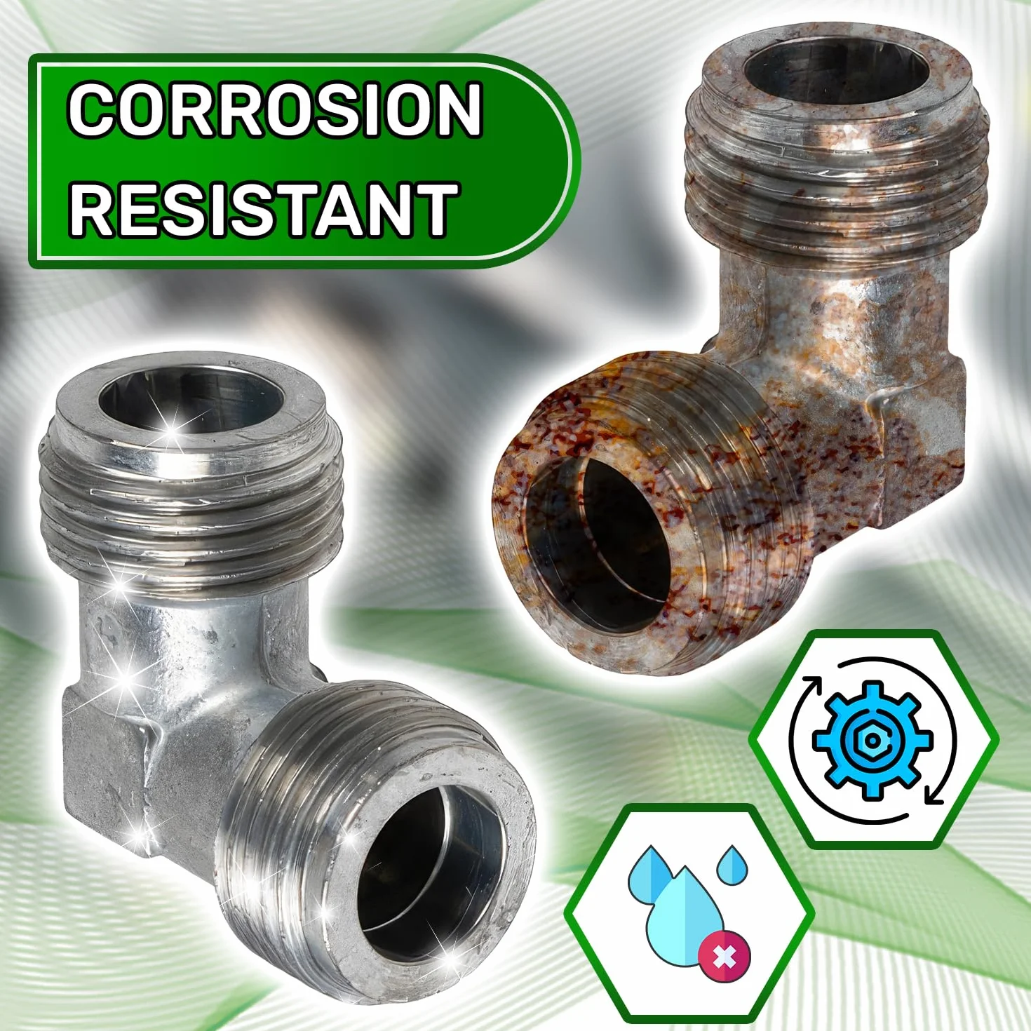 Codo de 90° Conexión Gas 1/2" Macho/Macho Tope Junta - ONIX TECH
