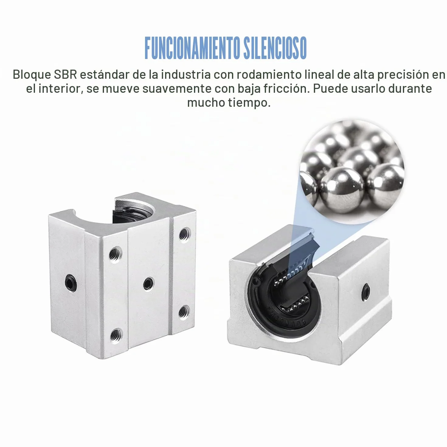 Riel lineal SBR12-1000 mm acero inoxidable con 4 rodamientos SBR12UU CNC para impresora 3D